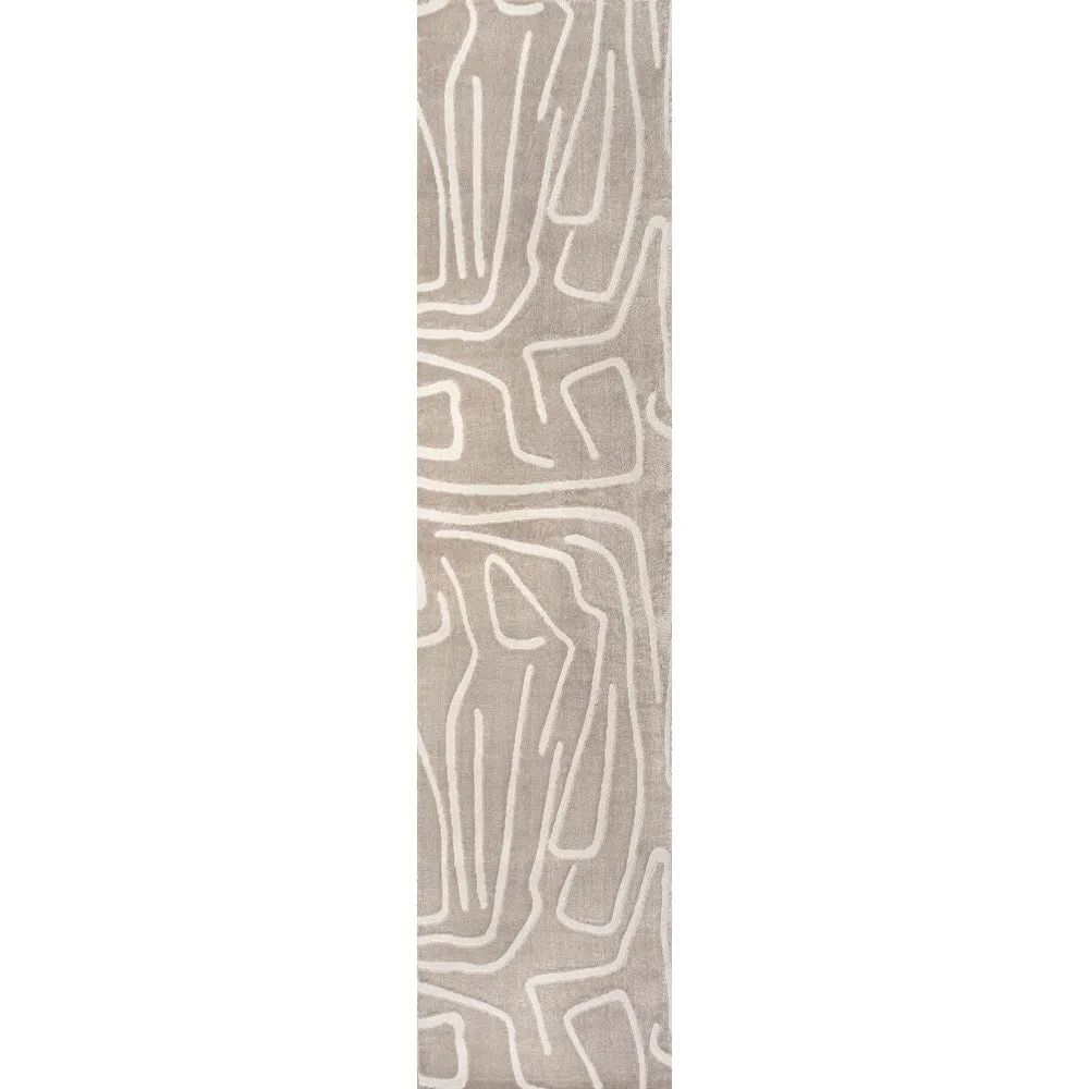 JONATHAN Y Thea Modern Scandinavian Graphic Lines High-Low Area Rug