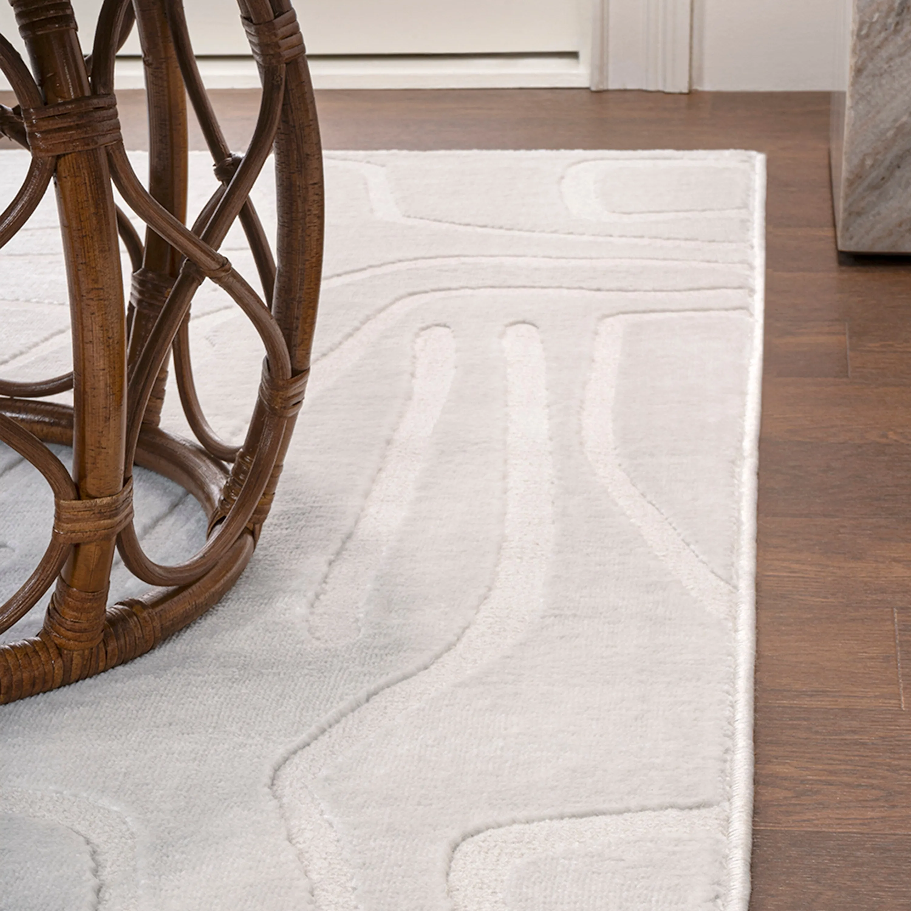 JONATHAN Y Thea Modern Scandinavian Graphic Lines High-Low Area Rug