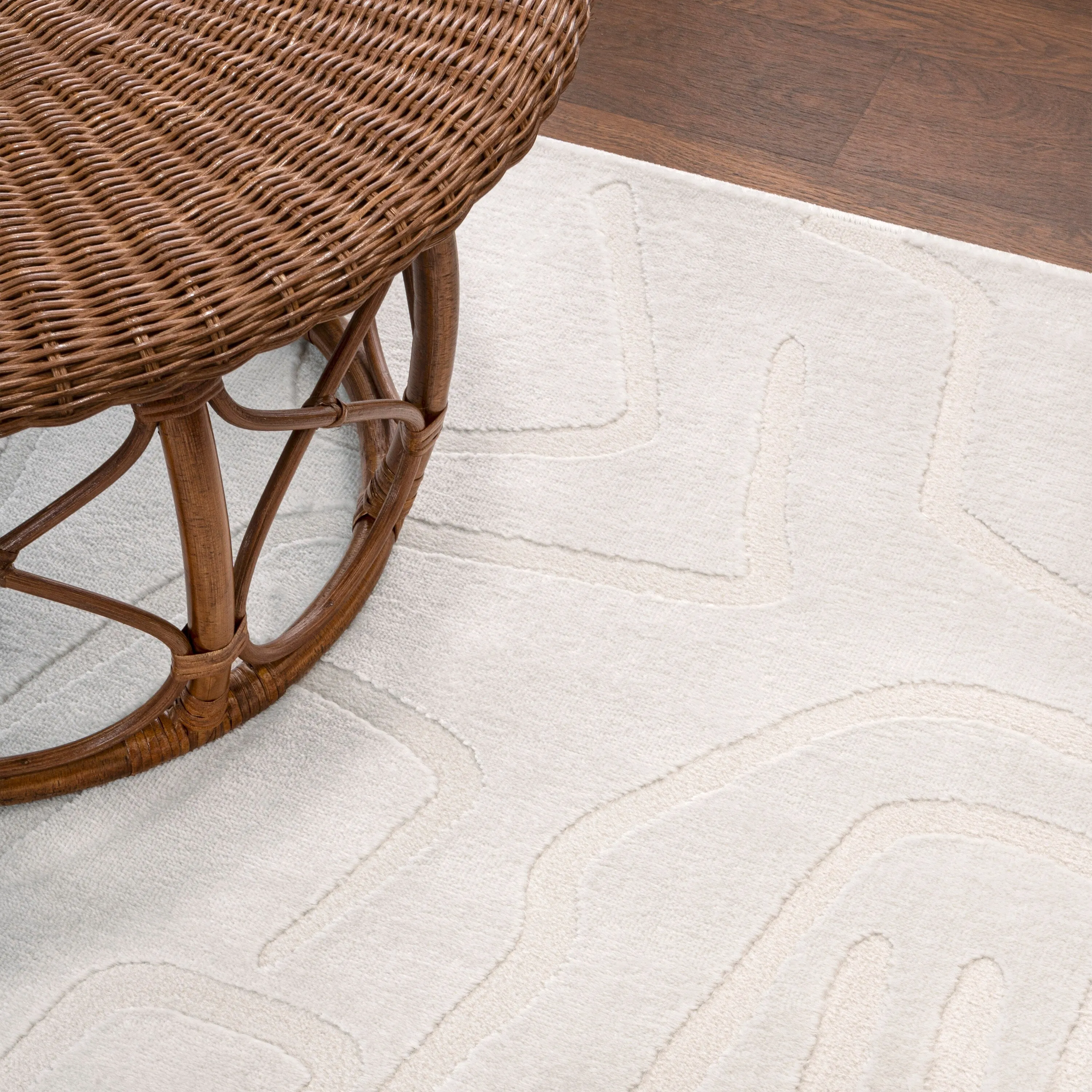 JONATHAN Y Thea Modern Scandinavian Graphic Lines High-Low Area Rug