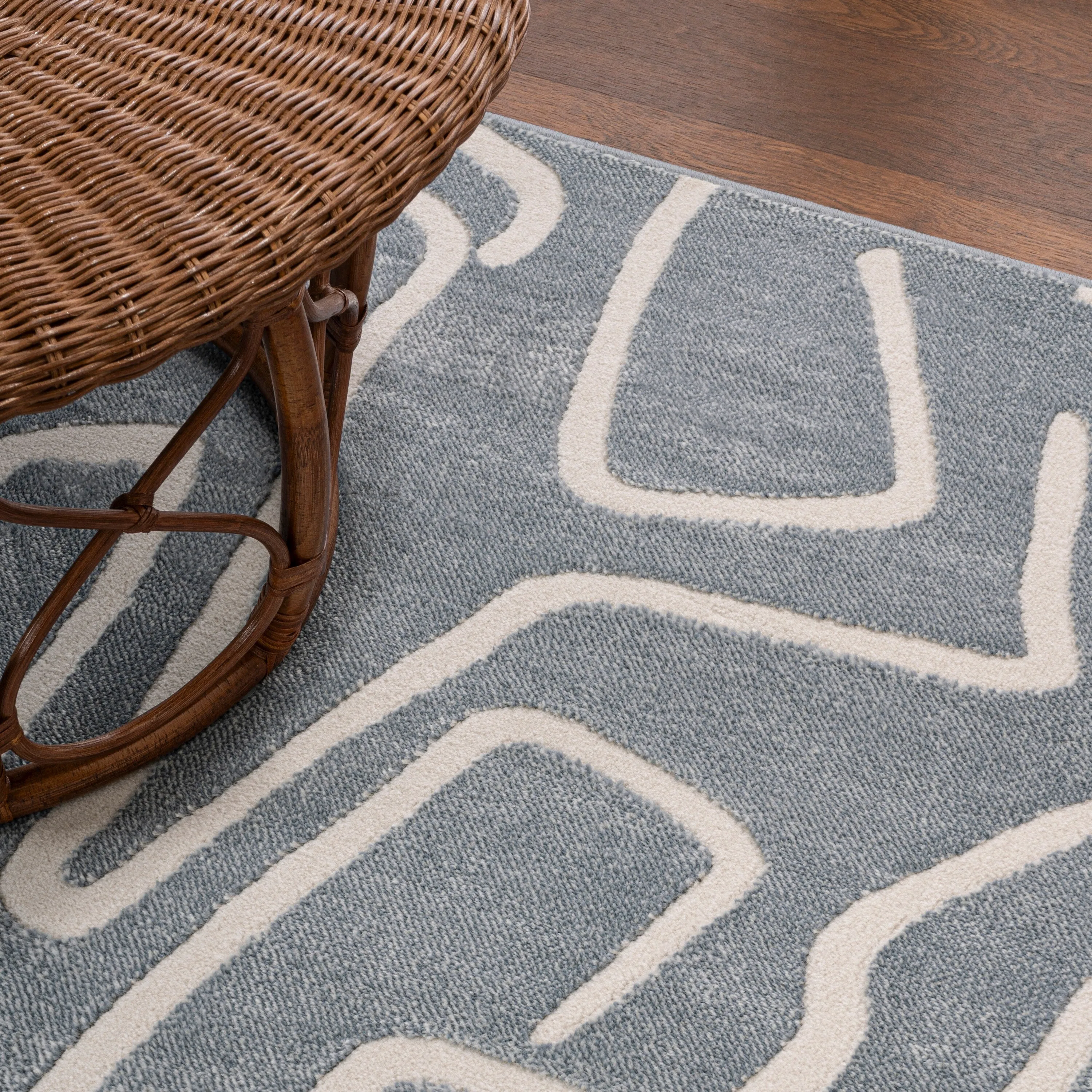 JONATHAN Y Thea Modern Scandinavian Graphic Lines High-Low Area Rug