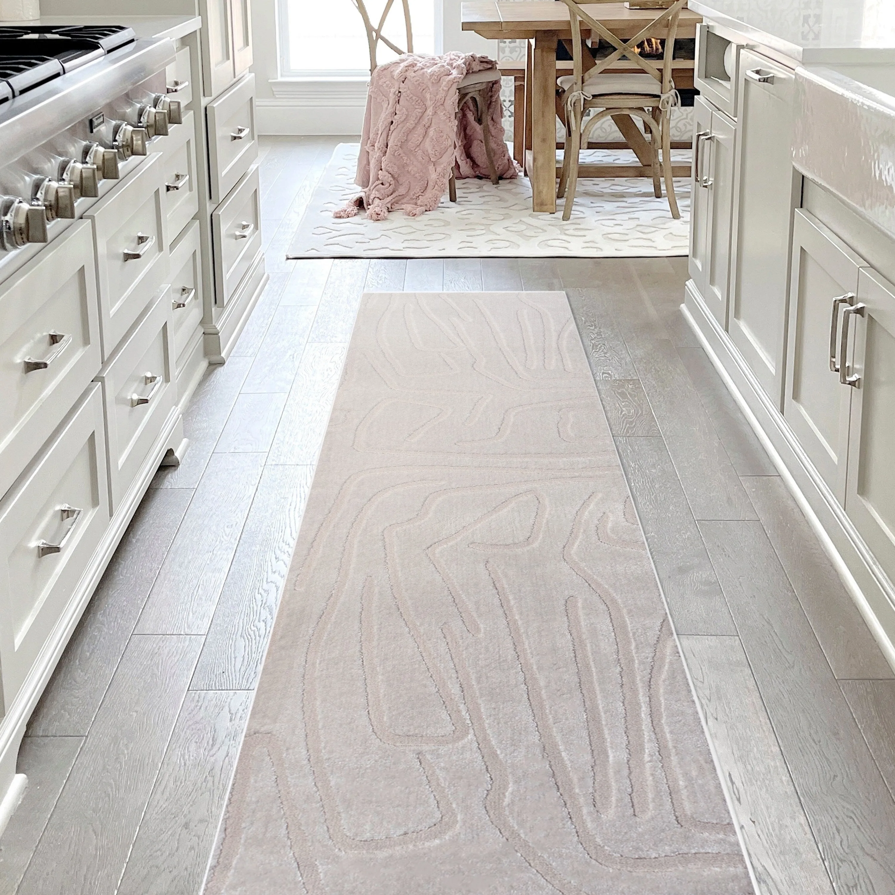 JONATHAN Y Thea Modern Scandinavian Graphic Lines High-Low Area Rug