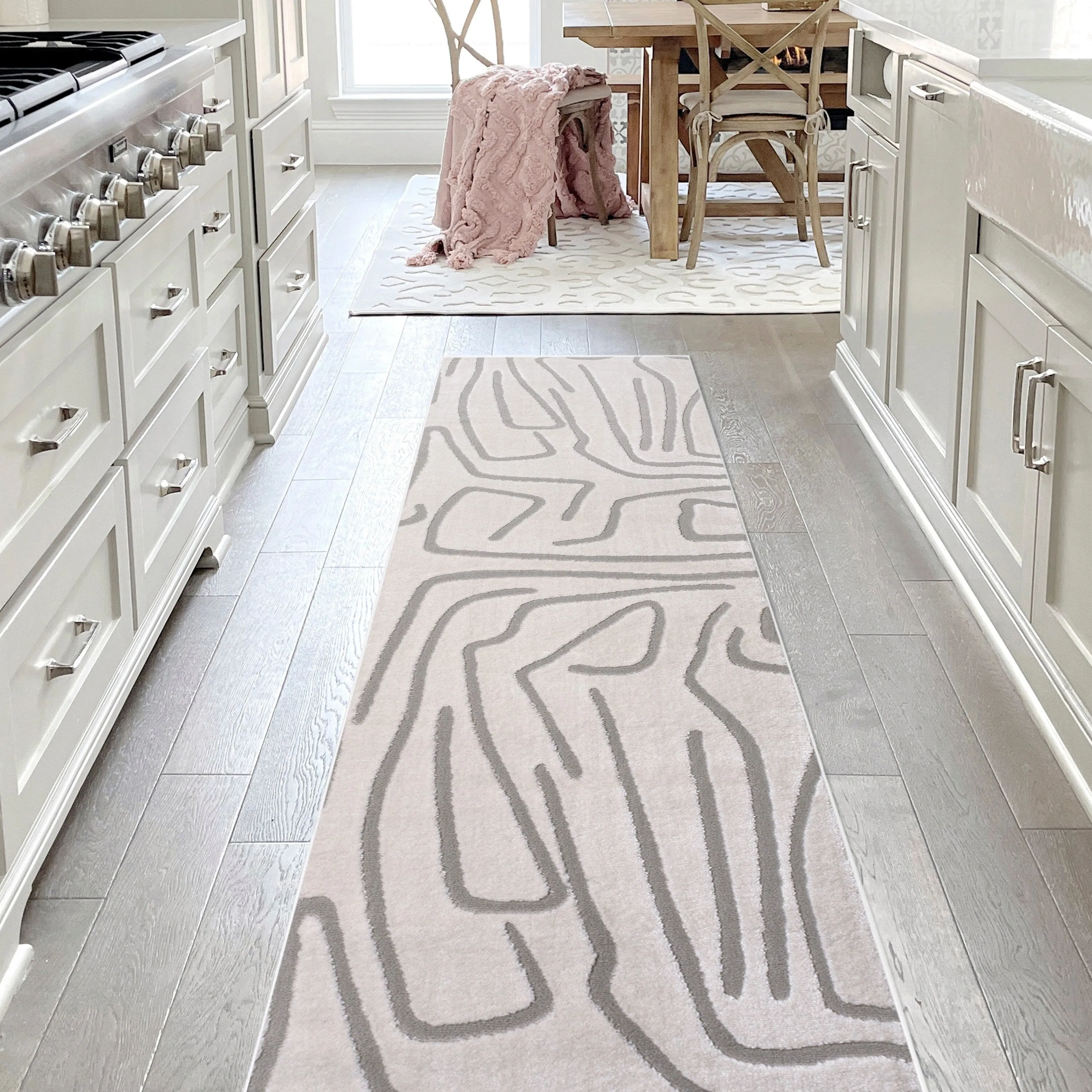JONATHAN Y Thea Modern Scandinavian Graphic Lines High-Low Area Rug