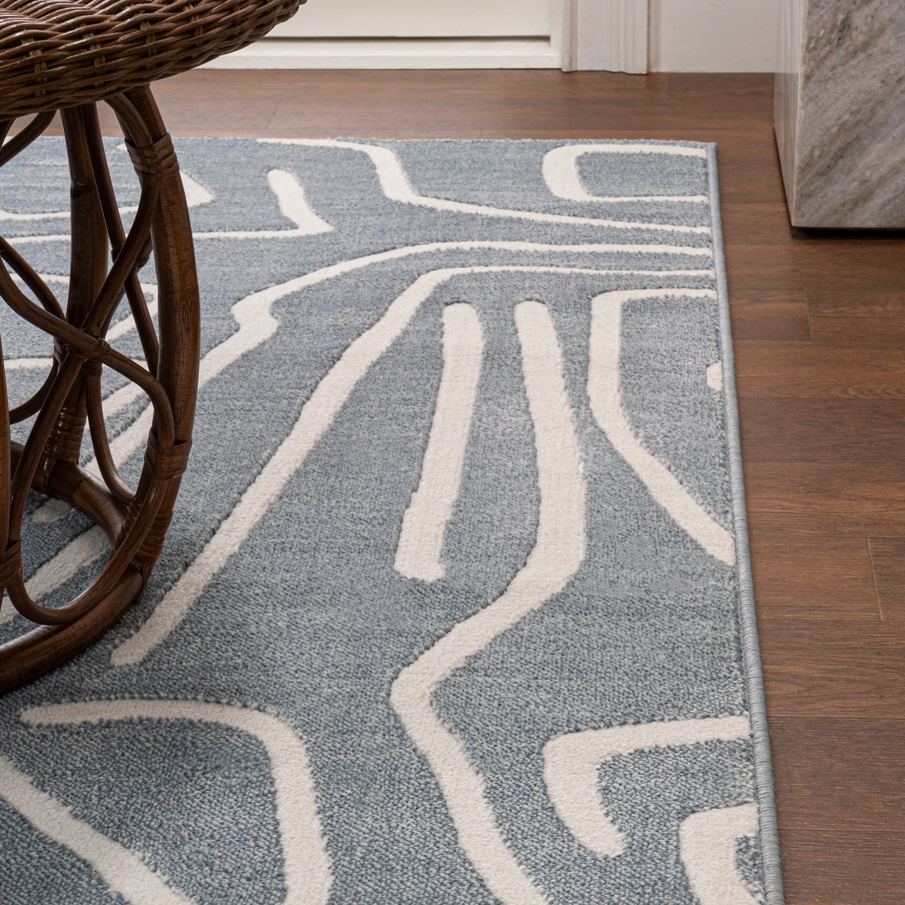 JONATHAN Y Thea Modern Scandinavian Graphic Lines High-Low Area Rug
