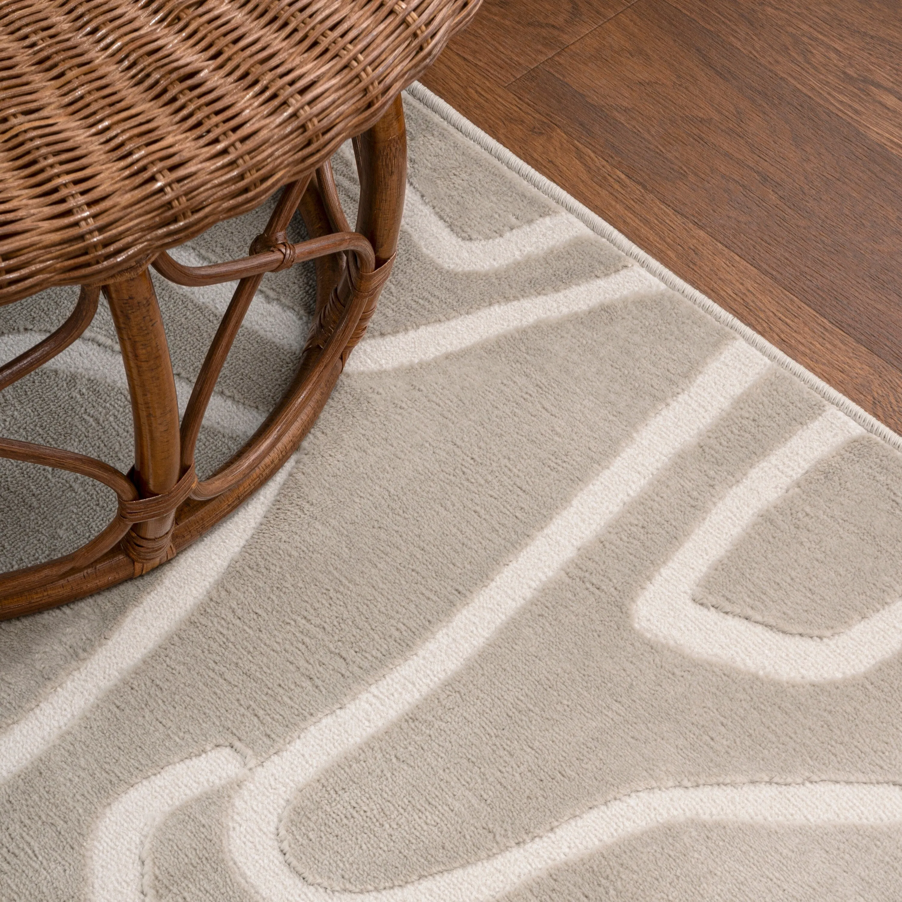 JONATHAN Y Thea Modern Scandinavian Graphic Lines High-Low Area Rug