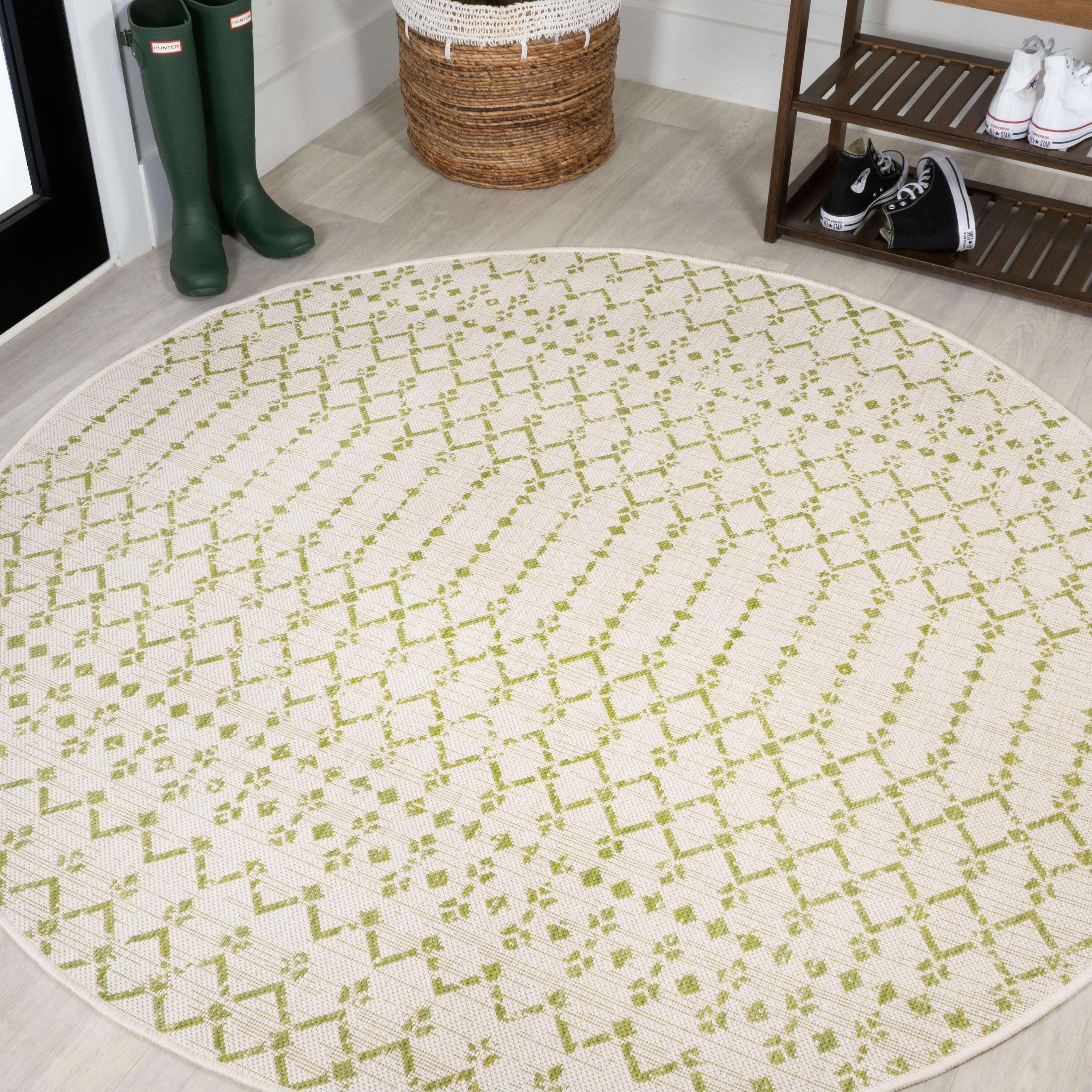 JONATHAN Y Trebol Moroccan Geometric Textured Weave Indoor/Outdoor Area Rug