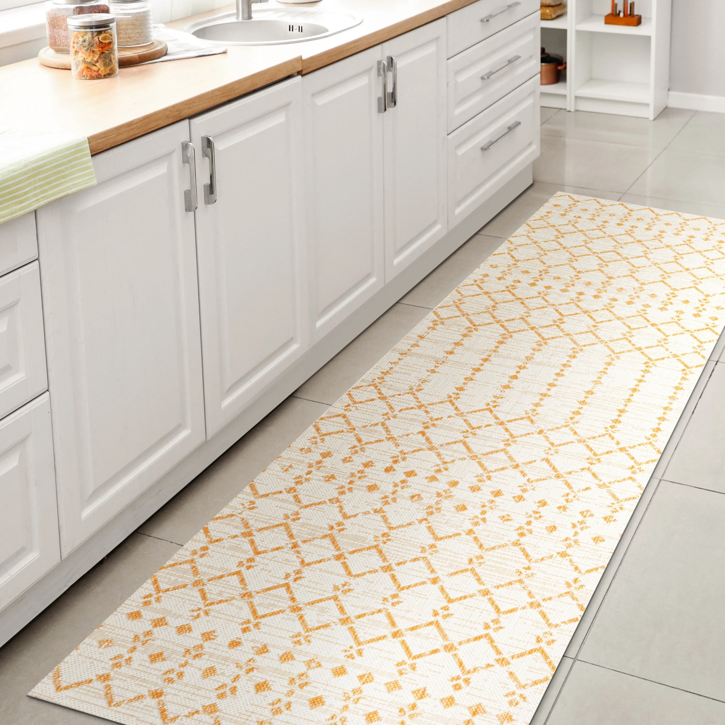JONATHAN Y Trebol Moroccan Geometric Textured Weave Indoor/Outdoor Area Rug