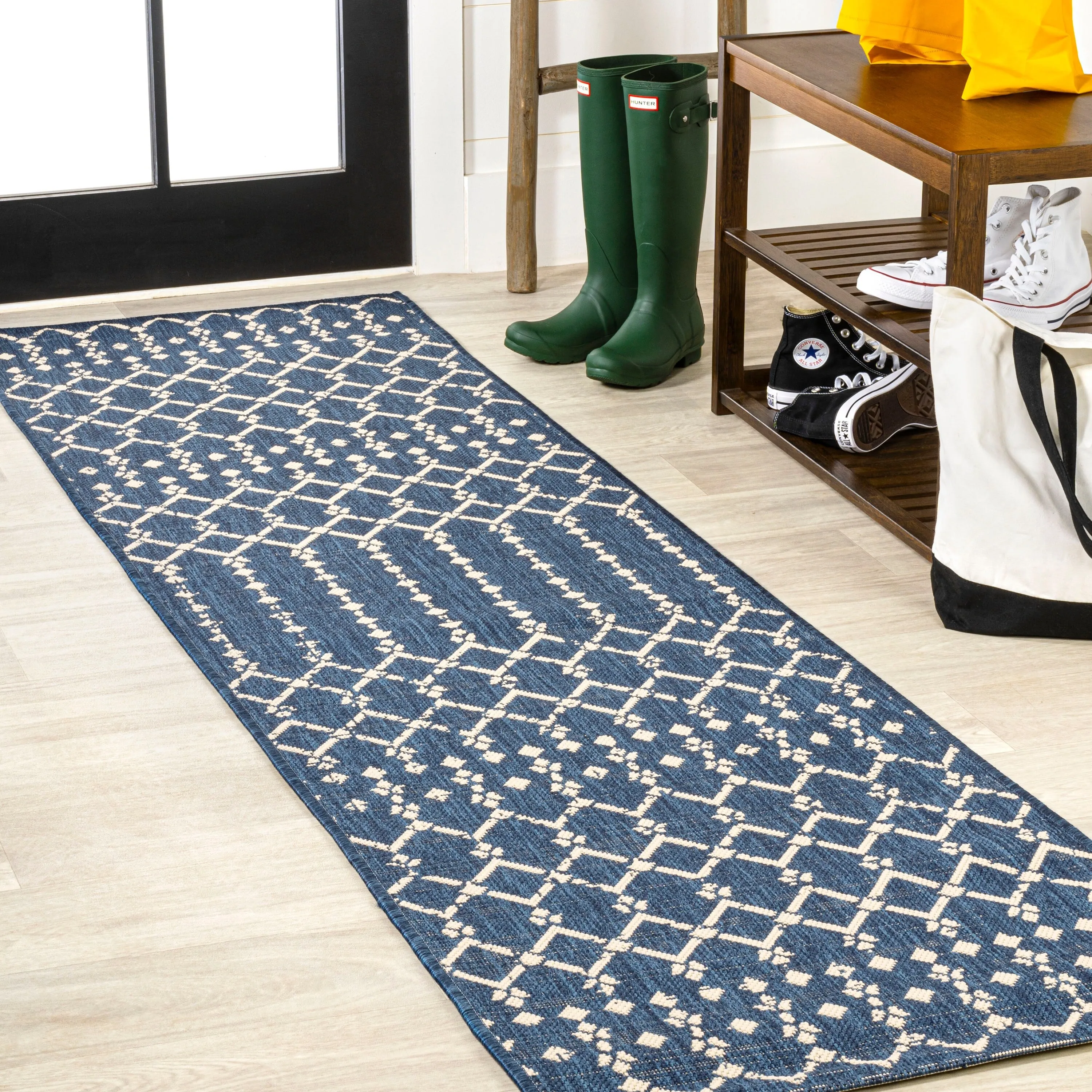 JONATHAN Y Trebol Moroccan Geometric Textured Weave Indoor/Outdoor Area Rug