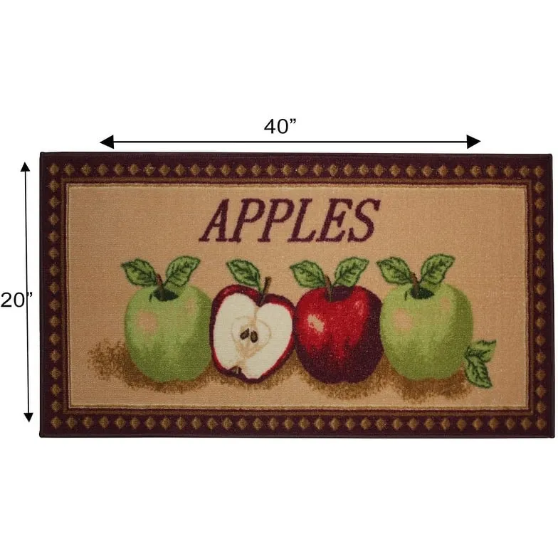 Kashi Home 2 Piece Kitchen Rug Set. Printed Area Rug. Durable Mat. Beautiful Farmhouse Design Non-Slip