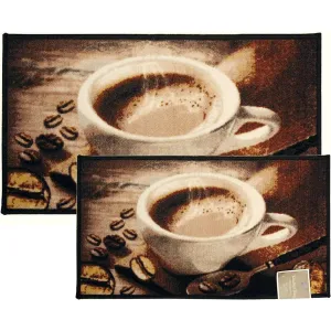 Kashi Home 2 Piece Kitchen Rug Set. Printed Area Rug. Durable Mat. Beautiful Farmhouse Design Non-Slip