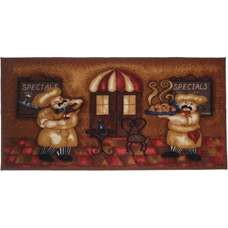Kashi Home 2 Piece Kitchen Rug Set. Printed Area Rug. Durable Mat. Beautiful Farmhouse Design Non-Slip