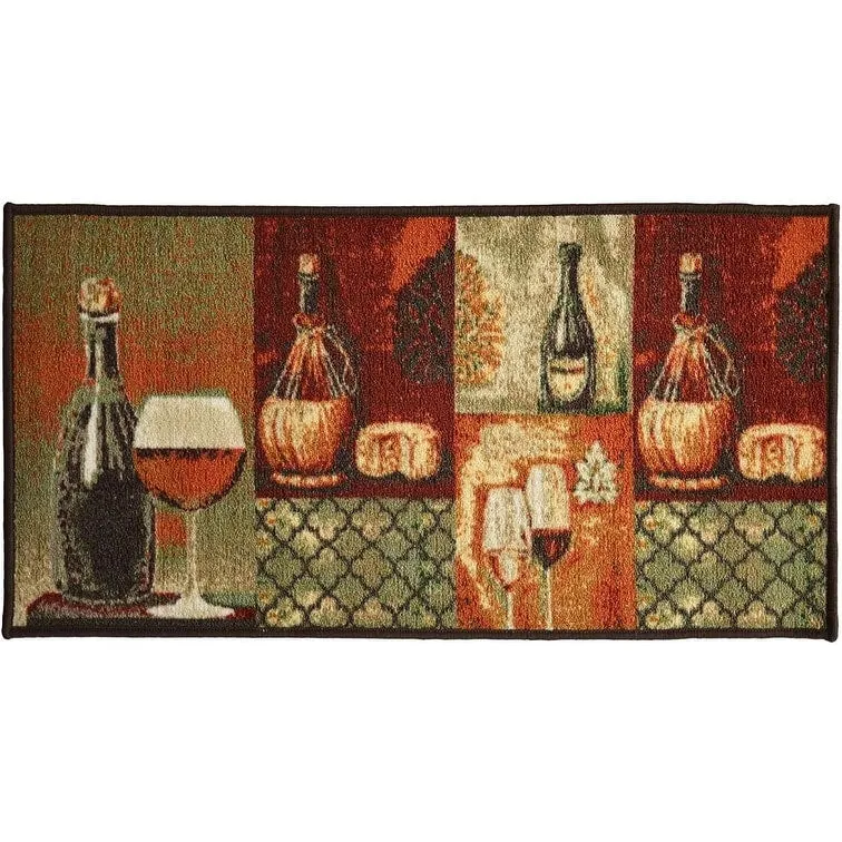 Kashi Home 2 Piece Kitchen Rug Set. Printed Area Rug. Durable Mat. Beautiful Farmhouse Design Non-Slip