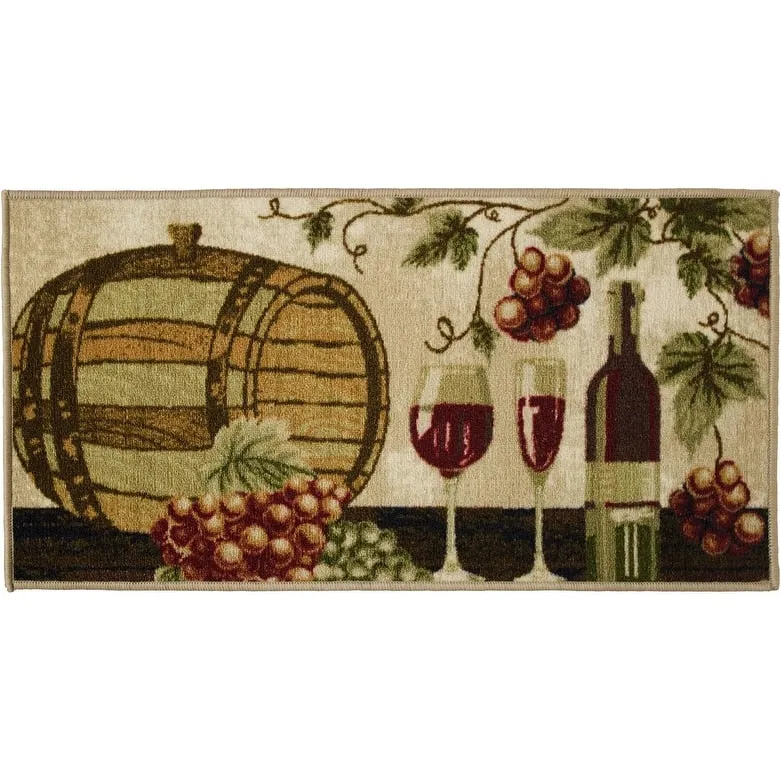 Kashi Home 2 Piece Kitchen Rug Set. Printed Area Rug. Durable Mat. Beautiful Farmhouse Design Non-Slip