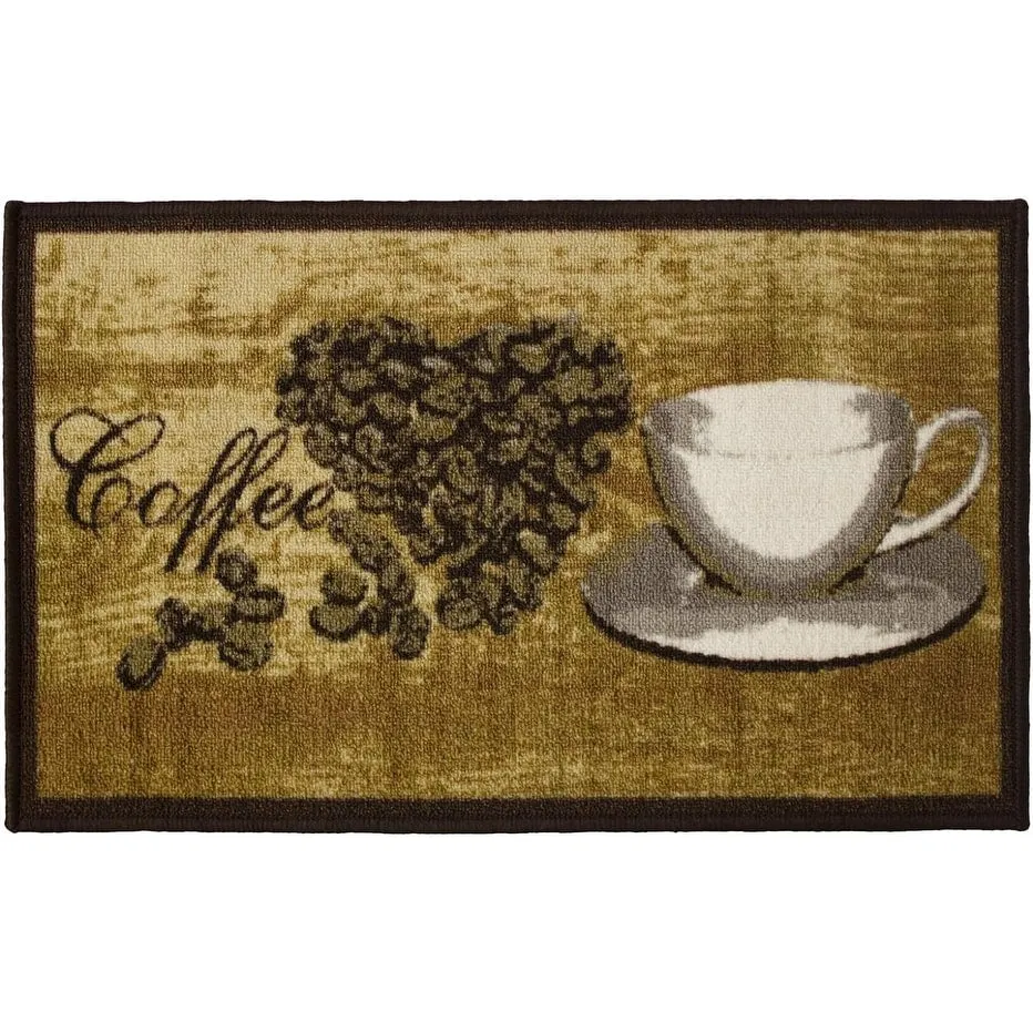 Kashi Home 2 Piece Kitchen Rug Set. Printed Area Rug. Durable Mat. Beautiful Farmhouse Design Non-Slip