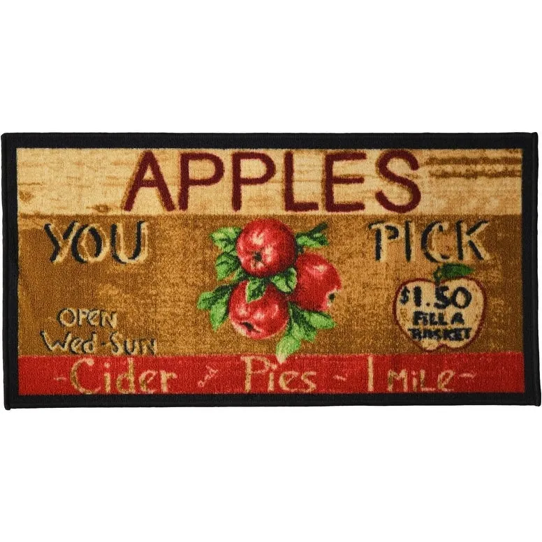 Kashi Home 2 Piece Kitchen Rug Set. Printed Area Rug. Durable Mat. Beautiful Farmhouse Design Non-Slip