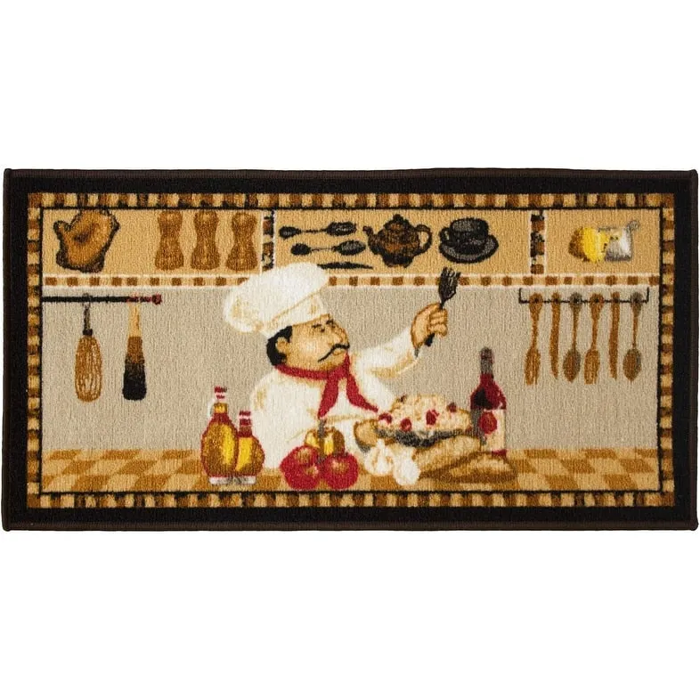 Kashi Home 2 Piece Kitchen Rug Set. Printed Area Rug. Durable Mat. Beautiful Farmhouse Design Non-Slip