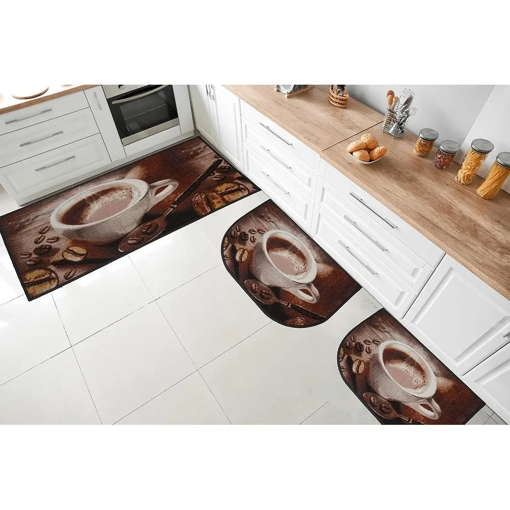Kashi Home 2 Piece Kitchen Rug Set. Printed Area Rug. Durable Mat. Beautiful Farmhouse Design Non-Slip