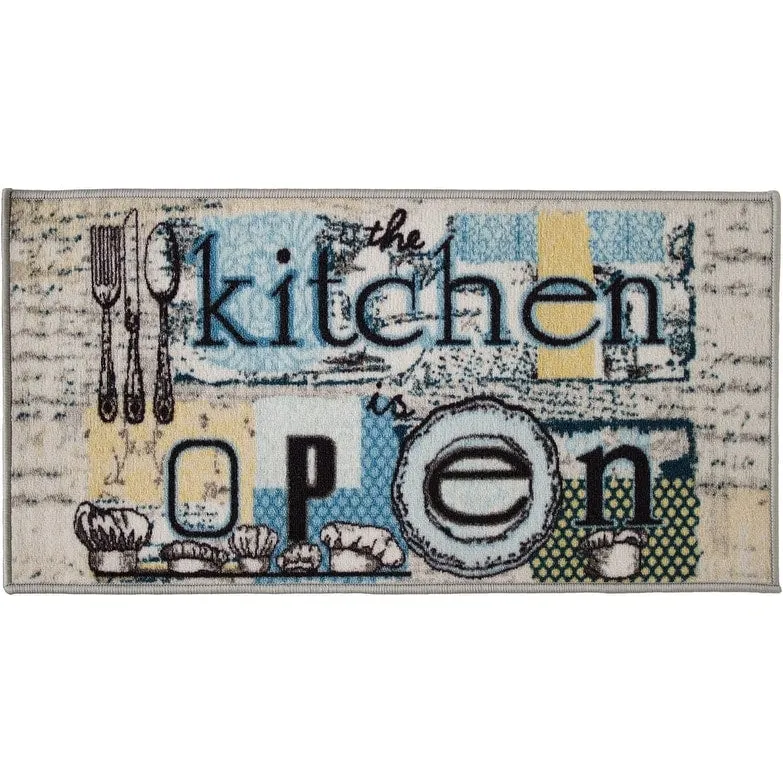 Kashi Home 2 Piece Kitchen Rug Set. Printed Area Rug. Durable Mat. Beautiful Farmhouse Design Non-Slip