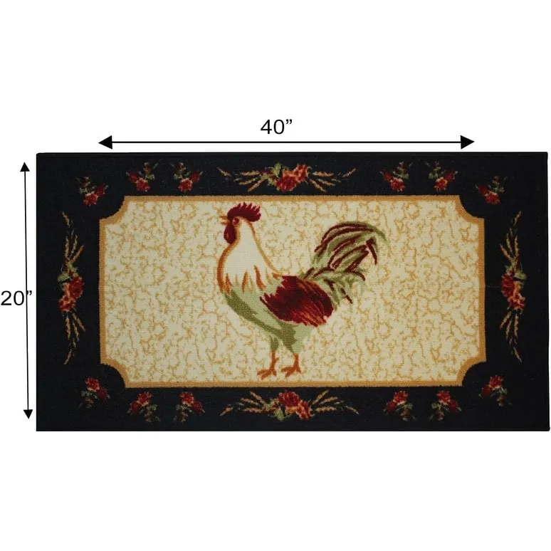 Kashi Home 2 Piece Kitchen Rug Set. Printed Area Rug. Durable Mat. Beautiful Farmhouse Design Non-Slip