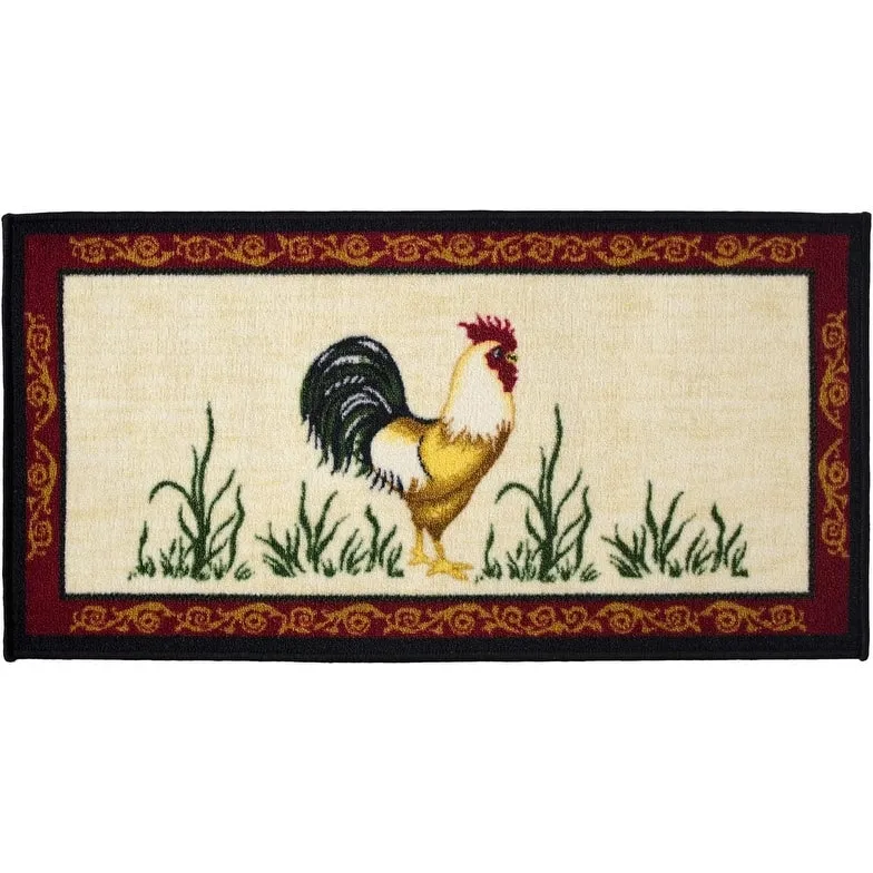 Kashi Home 2 Piece Kitchen Rug Set. Printed Area Rug. Durable Mat. Beautiful Farmhouse Design Non-Slip
