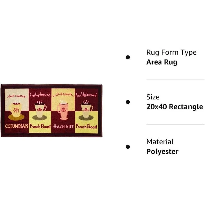 Kashi Home 2 Piece Kitchen Rug Set. Printed Area Rug. Durable Mat. Beautiful Farmhouse Design Non-Slip
