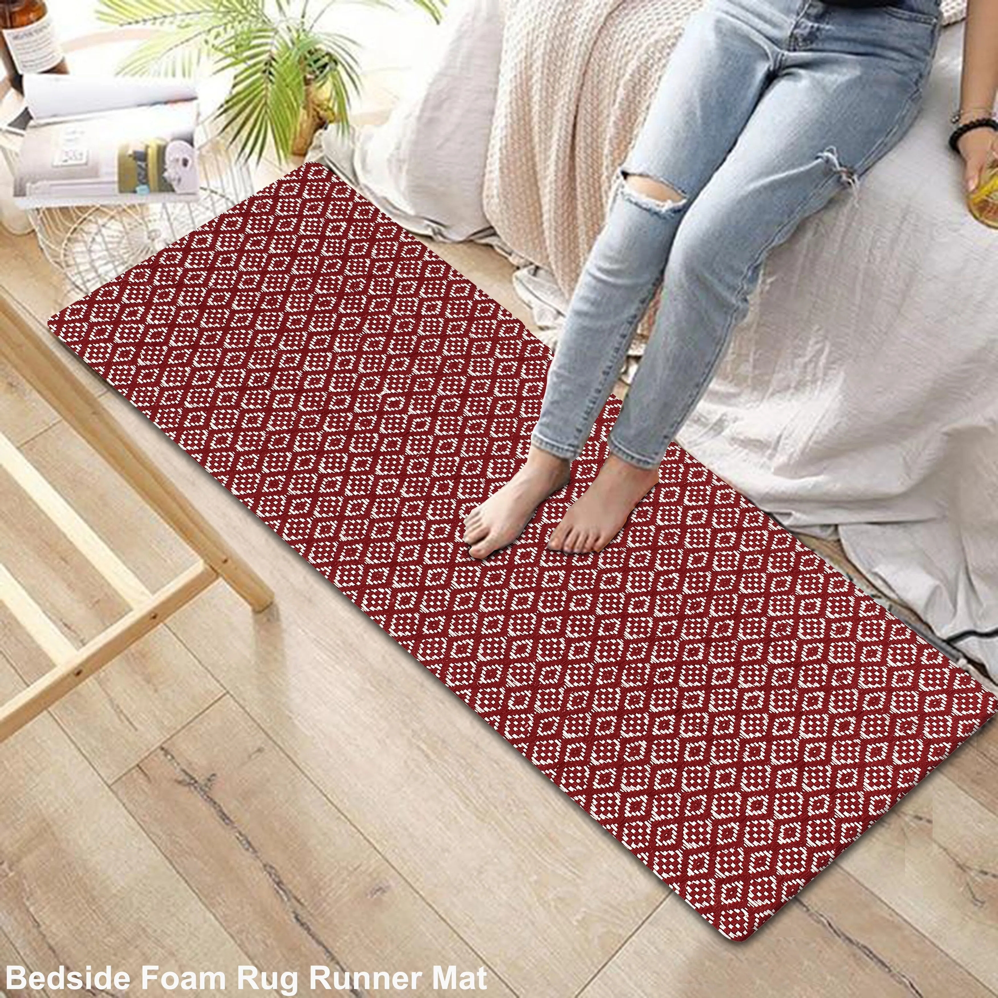 Kitchen Runner Rug/ Mat Cushioned Cotton Hand Woven Anti-Fatigue Mat Kitchen/Bathroom/Bed side 18x48'' - 18''x48''