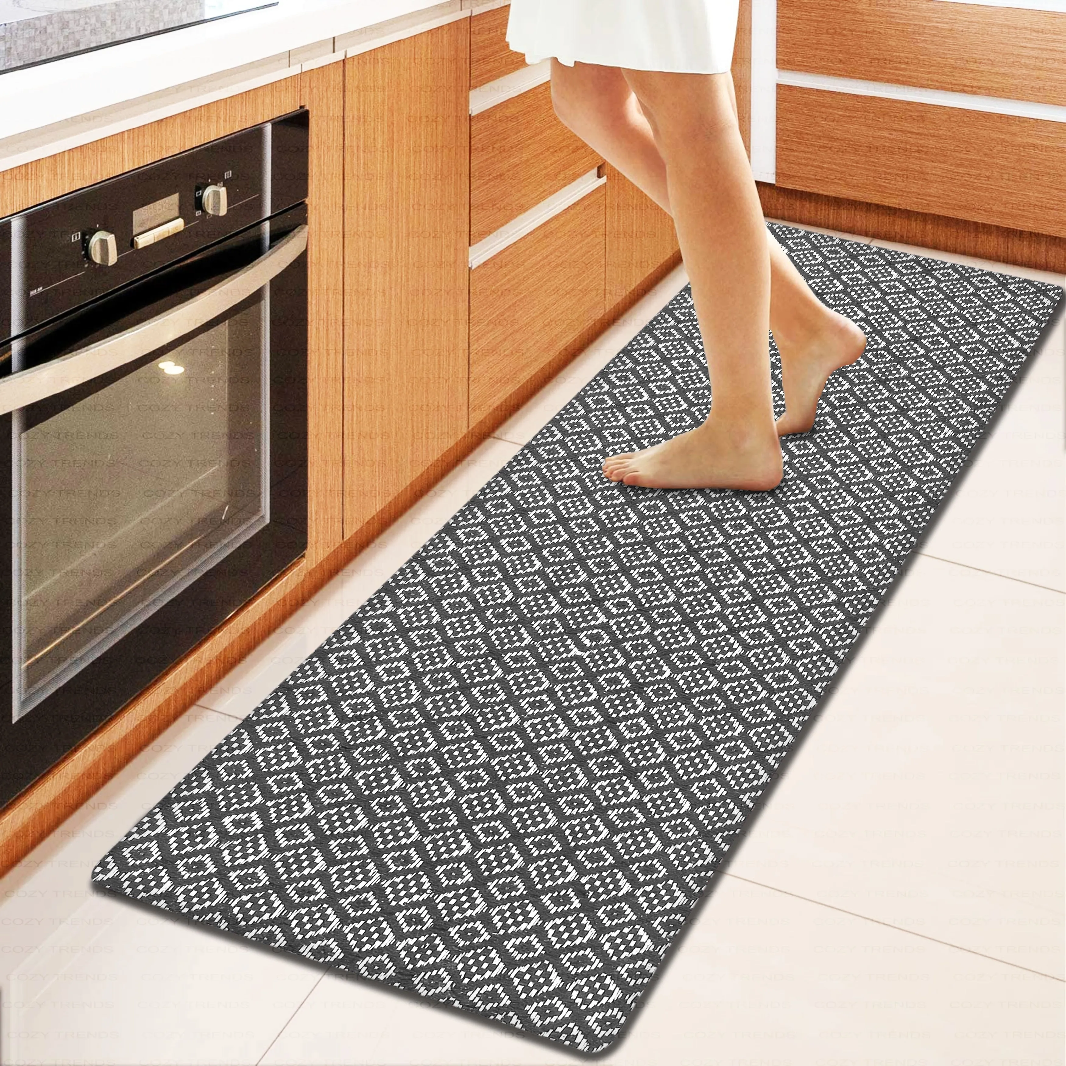Kitchen Runner Rug/ Mat Cushioned Cotton Hand Woven Anti-Fatigue Mat Kitchen/Bathroom/Bed side 18x48'' - 18''x48''