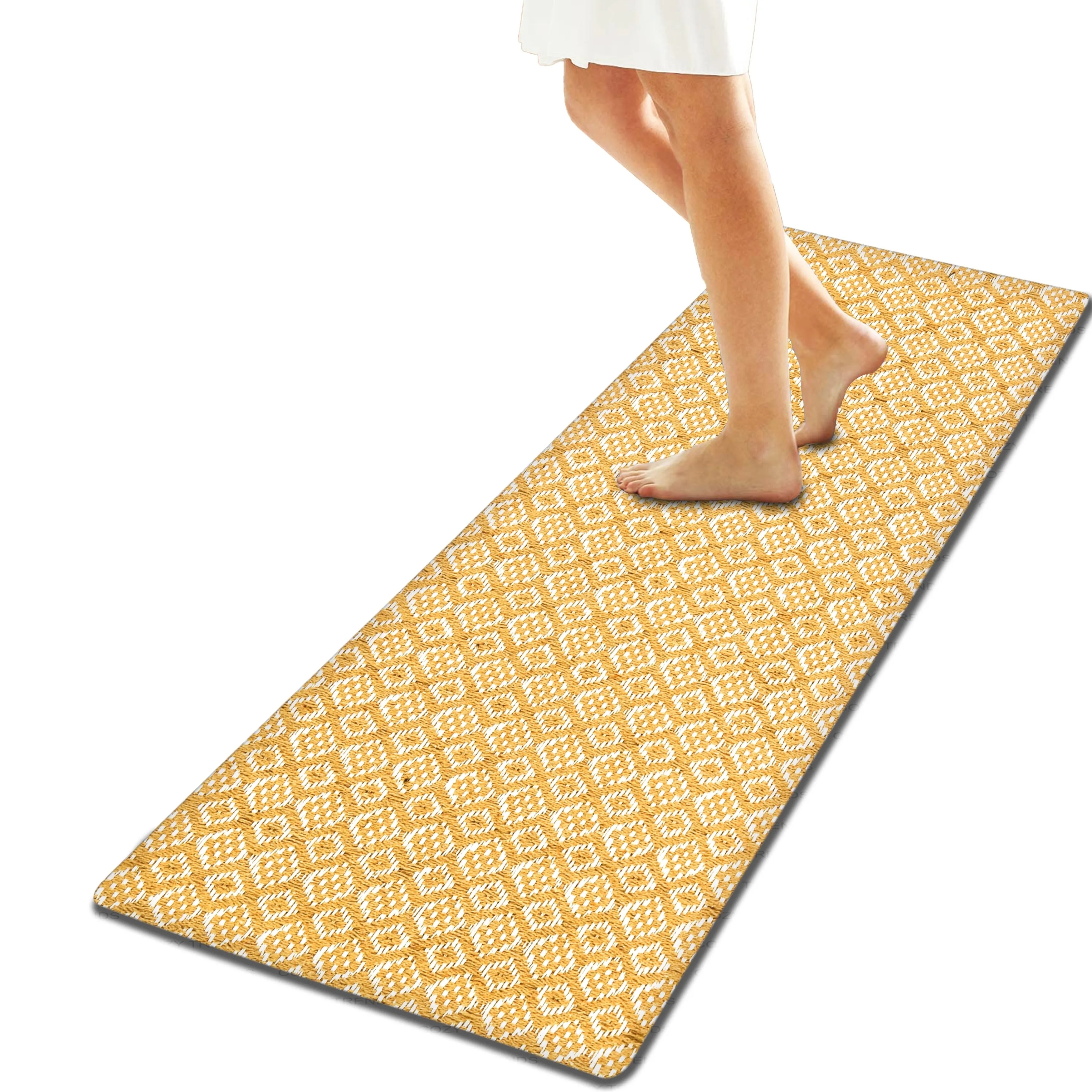 Kitchen Runner Rug/ Mat Cushioned Cotton Hand Woven Anti-Fatigue Mat Kitchen/Bathroom/Bed side 18x48'' - 18''x48''