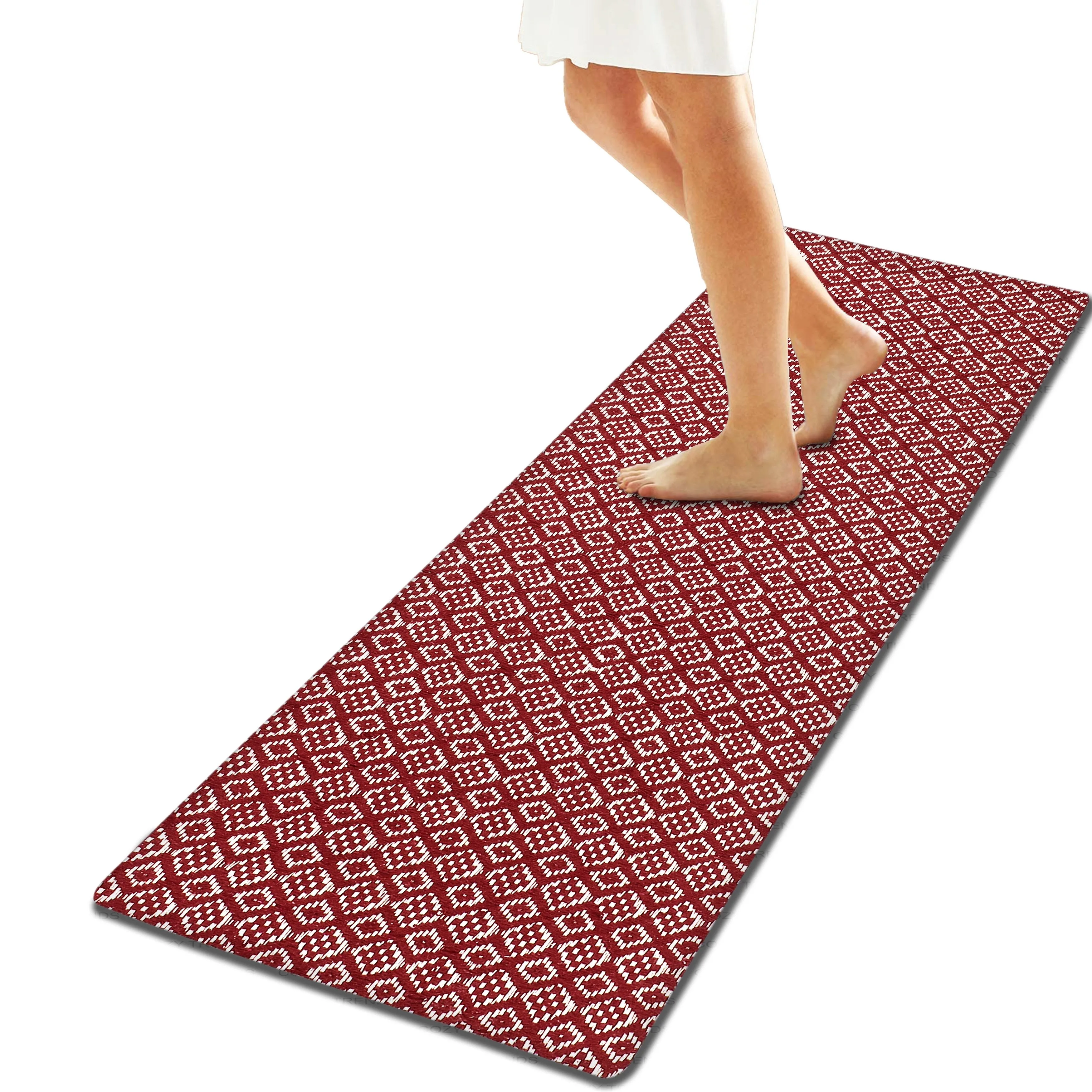 Kitchen Runner Rug/ Mat Cushioned Cotton Hand Woven Anti-Fatigue Mat Kitchen/Bathroom/Bed side 18x48'' - 18''x48''
