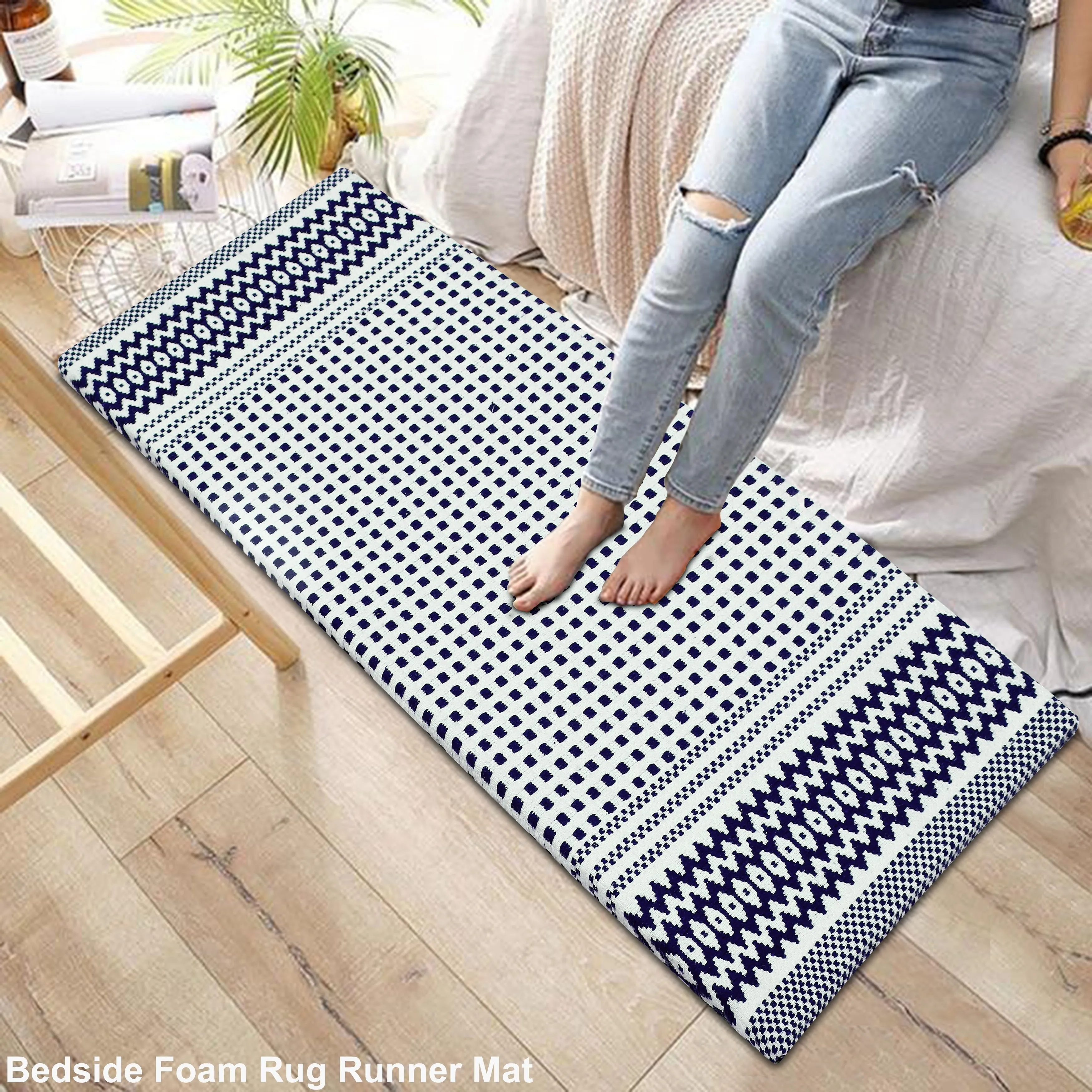 Kitchen Runner Rug/ Mat Cushioned Cotton Hand Woven Anti-Fatigue Mat Kitchen/Bathroom/Bed side 18x48'' - 18''x48''