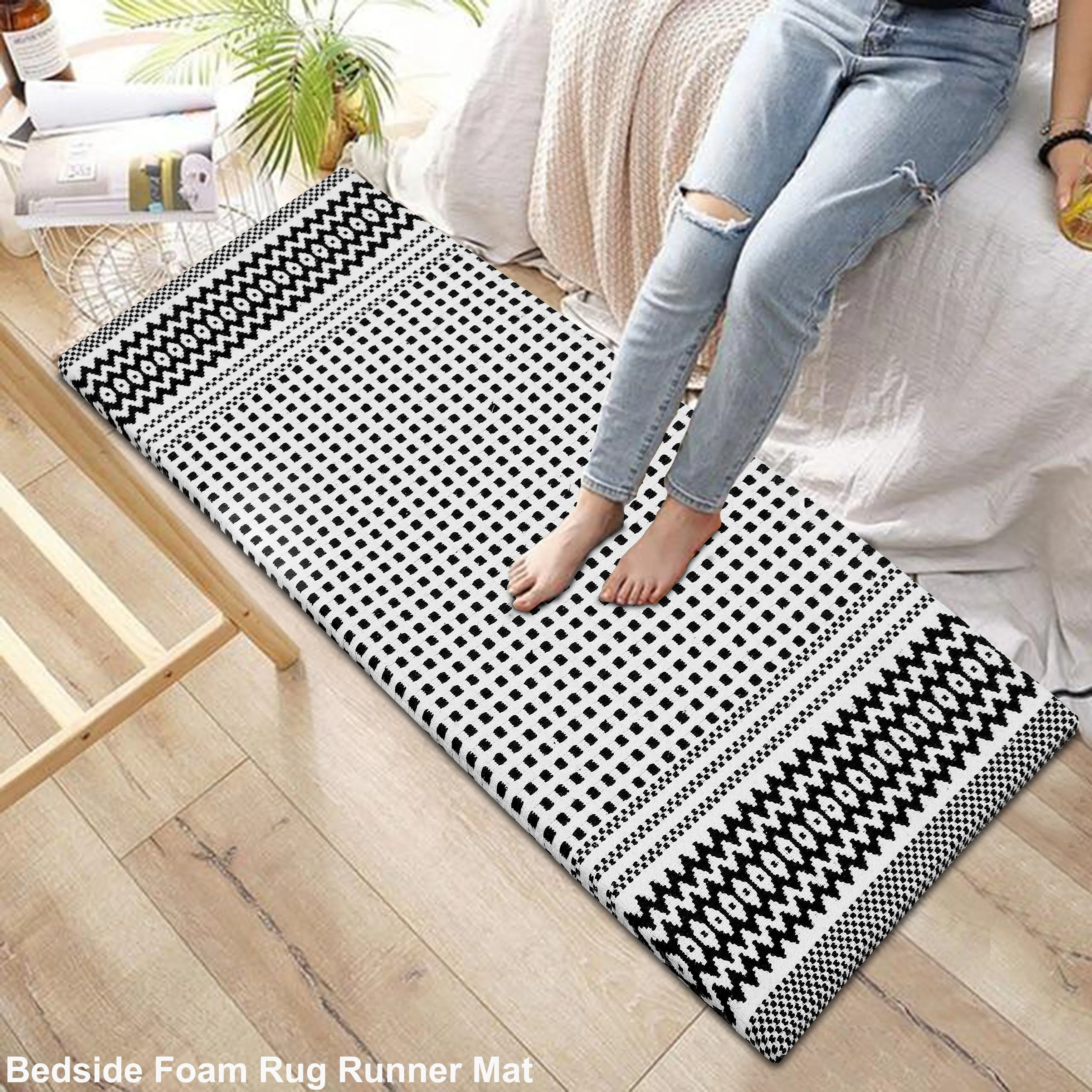 Kitchen Runner Rug/ Mat Cushioned Cotton Hand Woven Anti-Fatigue Mat Kitchen/Bathroom/Bed side 18x48'' - 18''x48''