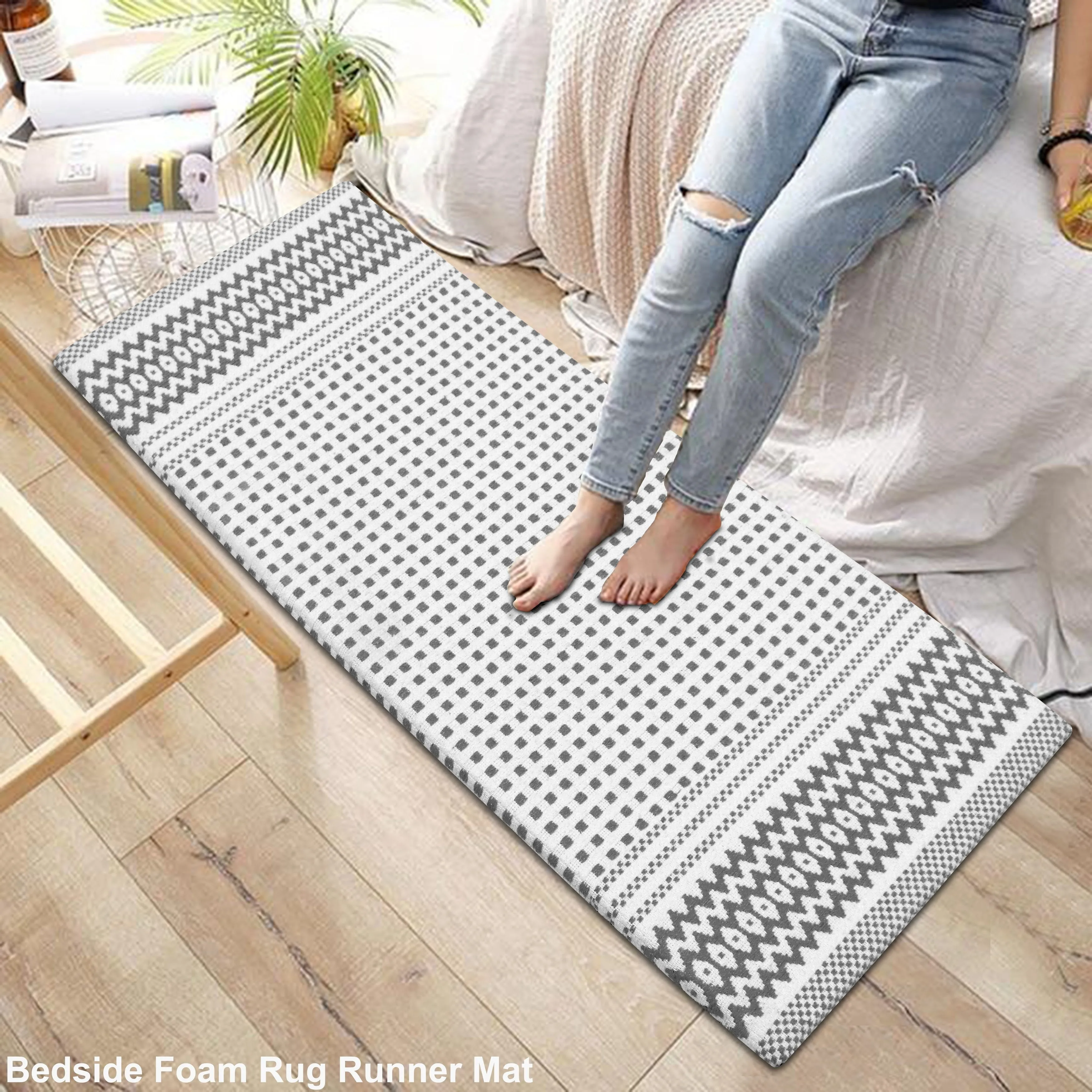 Kitchen Runner Rug/ Mat Cushioned Cotton Hand Woven Anti-Fatigue Mat Kitchen/Bathroom/Bed side 18x48'' - 18''x48''