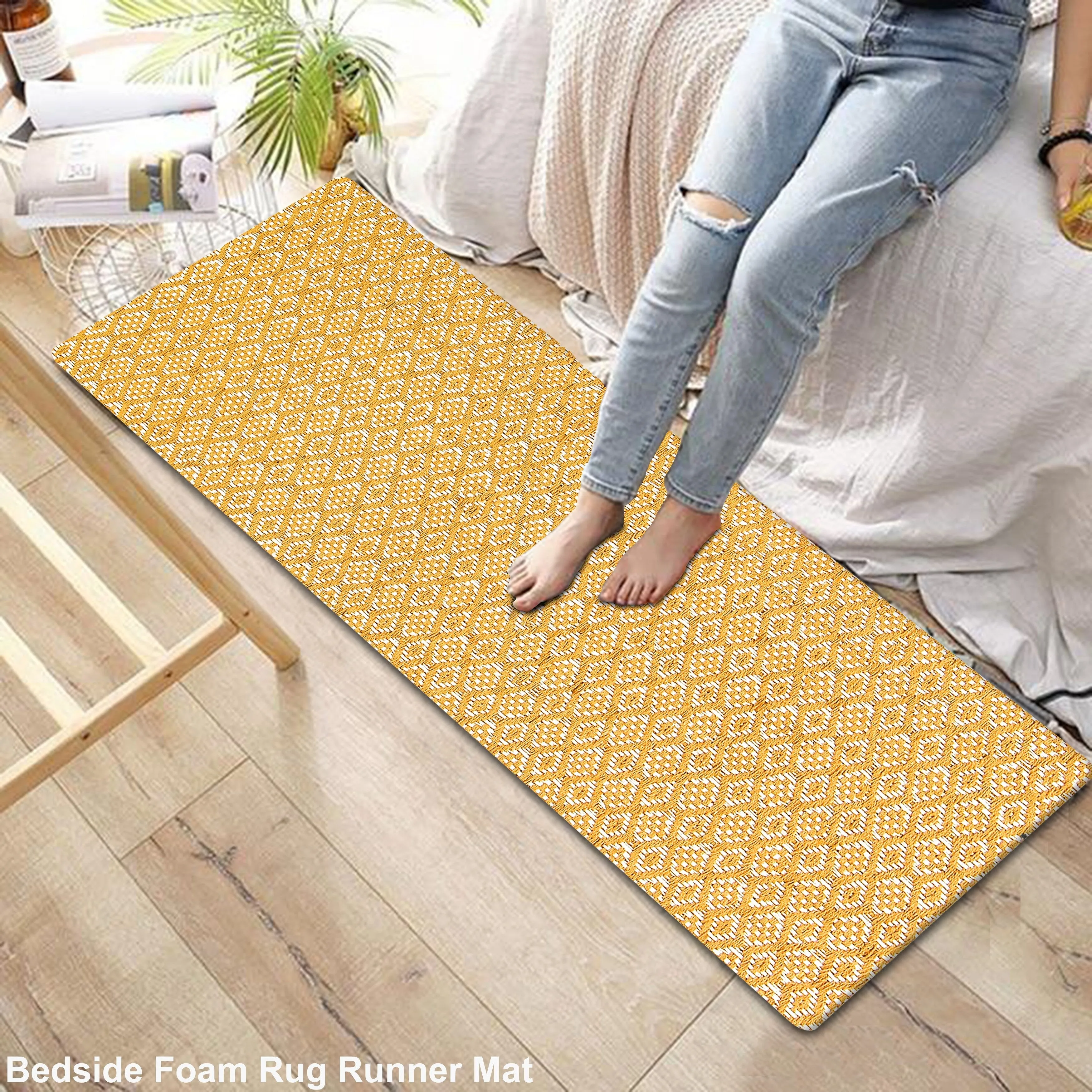 Kitchen Runner Rug/ Mat Cushioned Cotton Hand Woven Anti-Fatigue Mat Kitchen/Bathroom/Bed side 18x48'' - 18''x48''