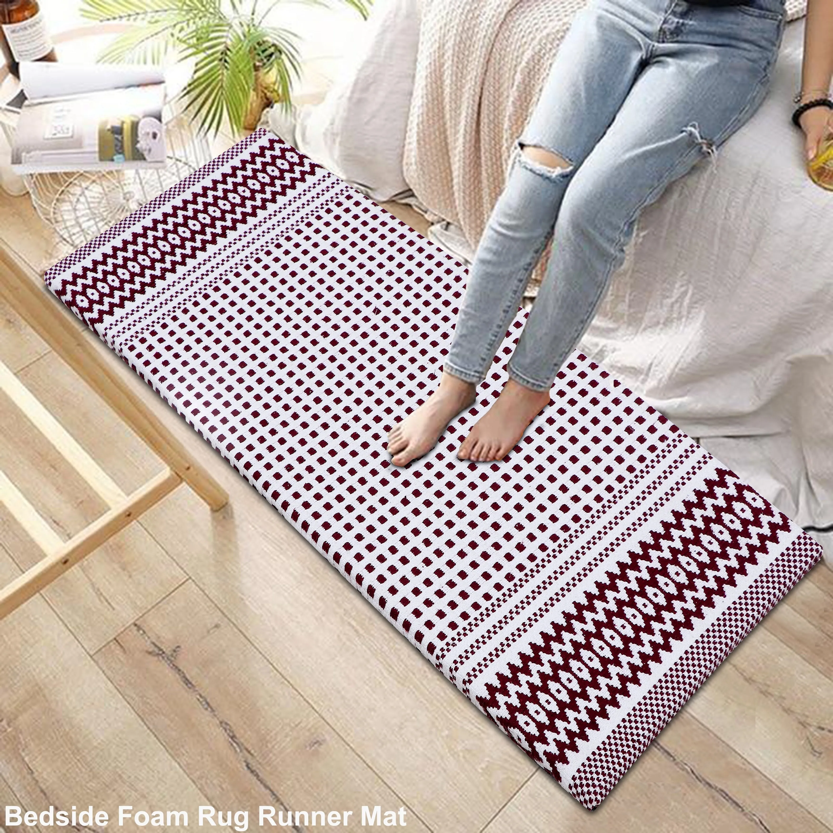 Kitchen Runner Rug/ Mat Cushioned Cotton Hand Woven Anti-Fatigue Mat Kitchen/Bathroom/Bed side 18x48'' - 18''x48''