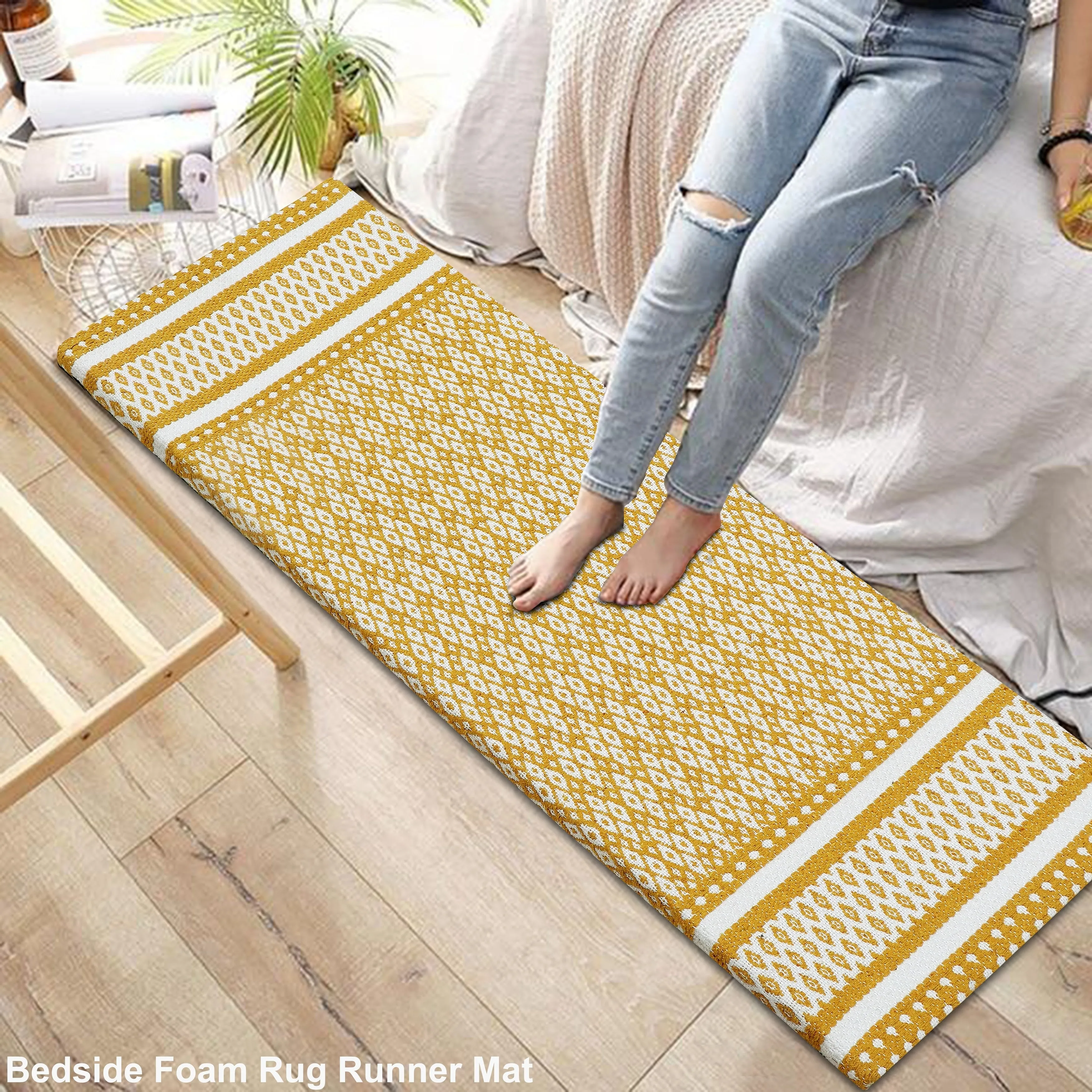 Kitchen Runner Rug/ Mat Cushioned Cotton Hand Woven Anti-Fatigue Mat Kitchen/Bathroom/Bed side 18x48'' - 18''x48''