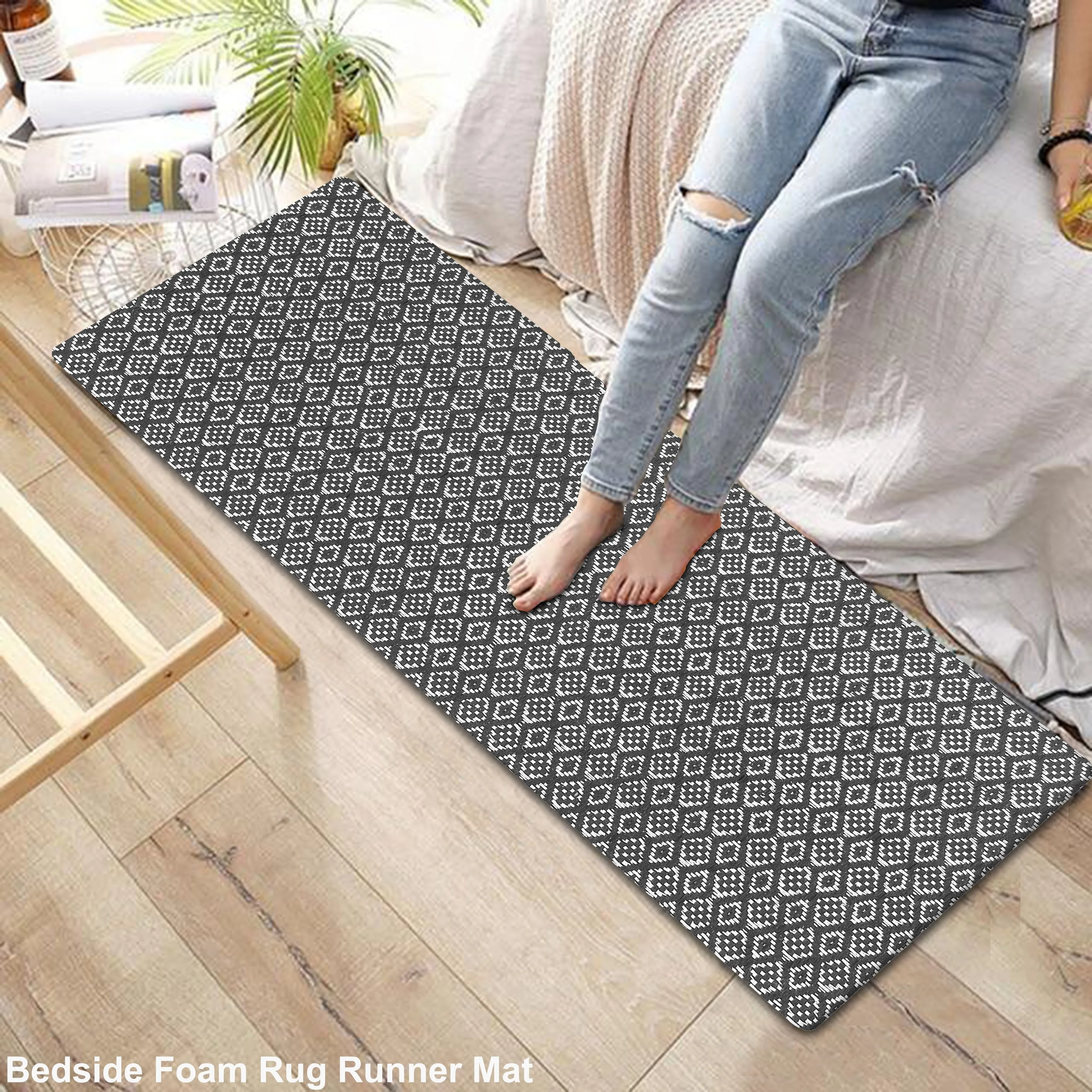 Kitchen Runner Rug/ Mat Cushioned Cotton Hand Woven Anti-Fatigue Mat Kitchen/Bathroom/Bed side 18x48'' - 18''x48''