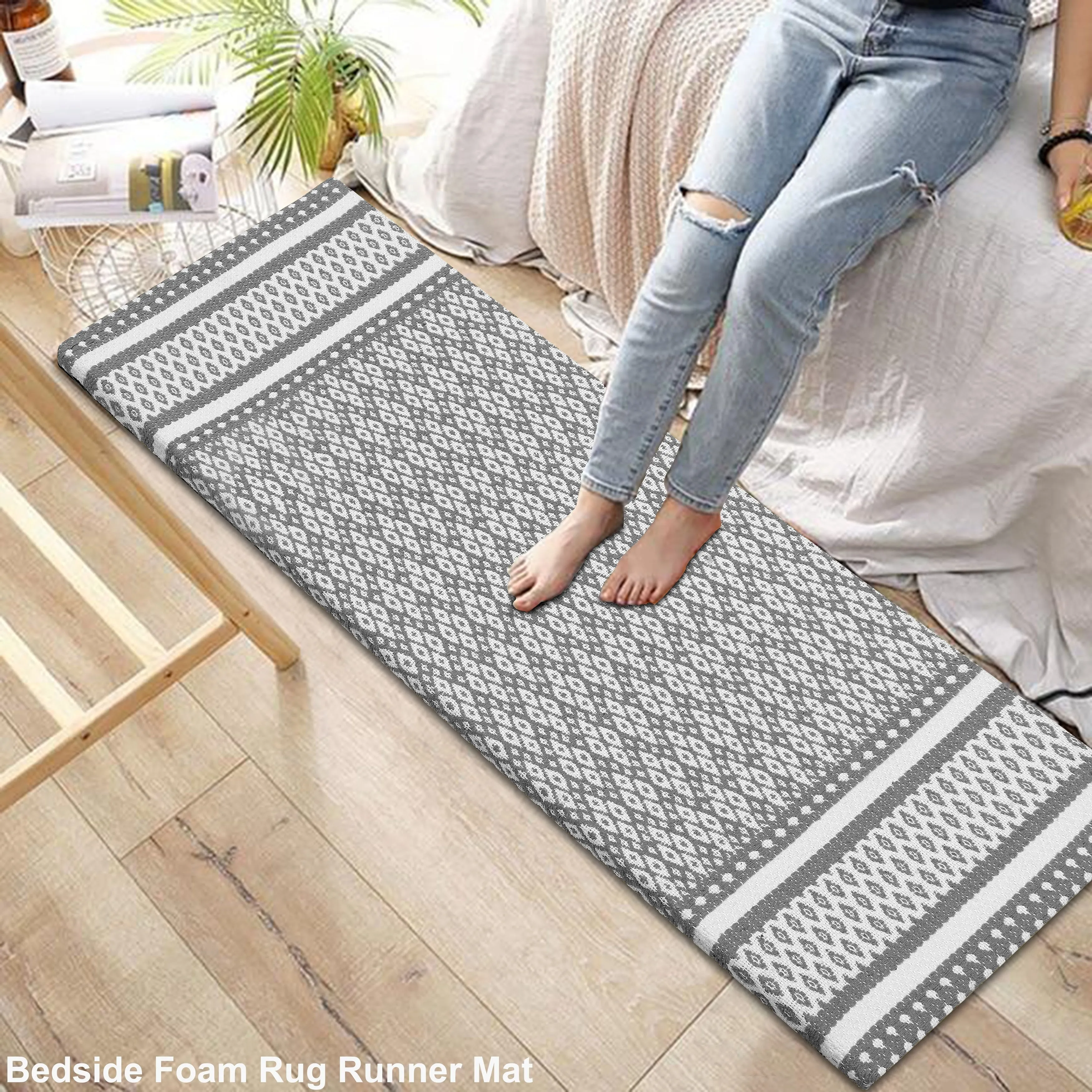 Kitchen Runner Rug/ Mat Cushioned Cotton Hand Woven Anti-Fatigue Mat Kitchen/Bathroom/Bed side 18x48'' - 18''x48''