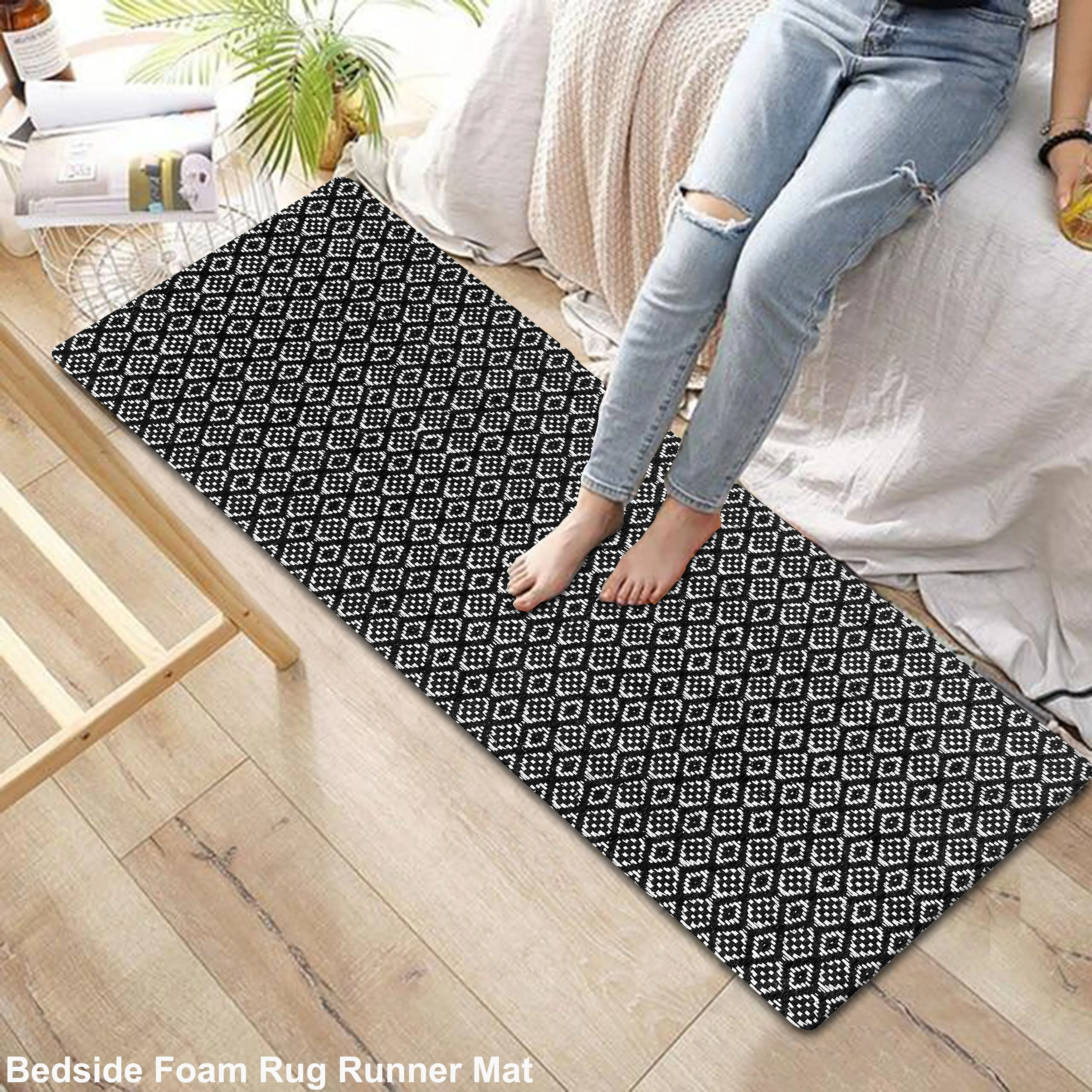 Kitchen Runner Rug/ Mat Cushioned Cotton Hand Woven Anti-Fatigue Mat Kitchen/Bathroom/Bed side 18x48'' - 18''x48''