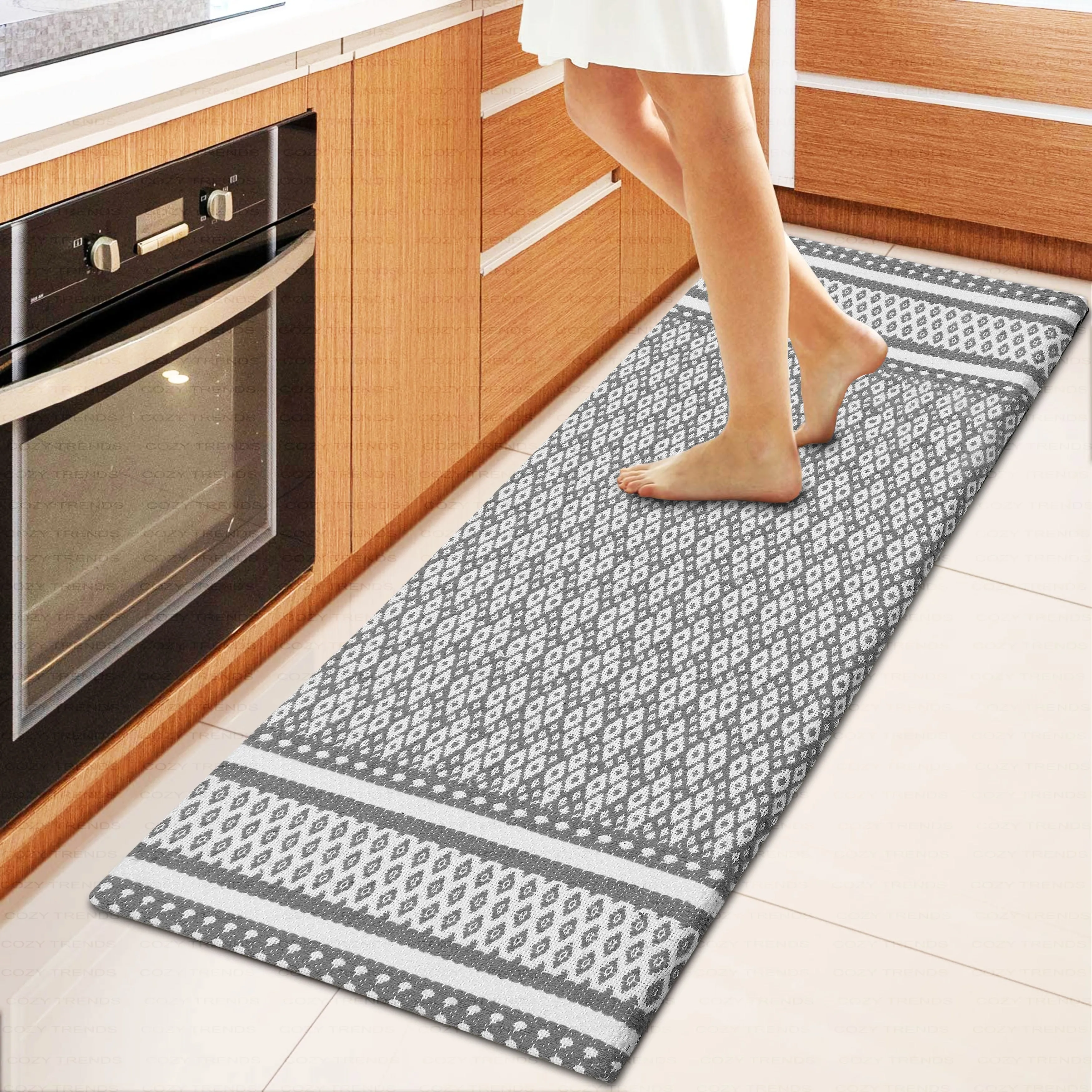 Kitchen Runner Rug/ Mat Cushioned Cotton Hand Woven Anti-Fatigue Mat Kitchen/Bathroom/Bed side 18x48'' - 18''x48''