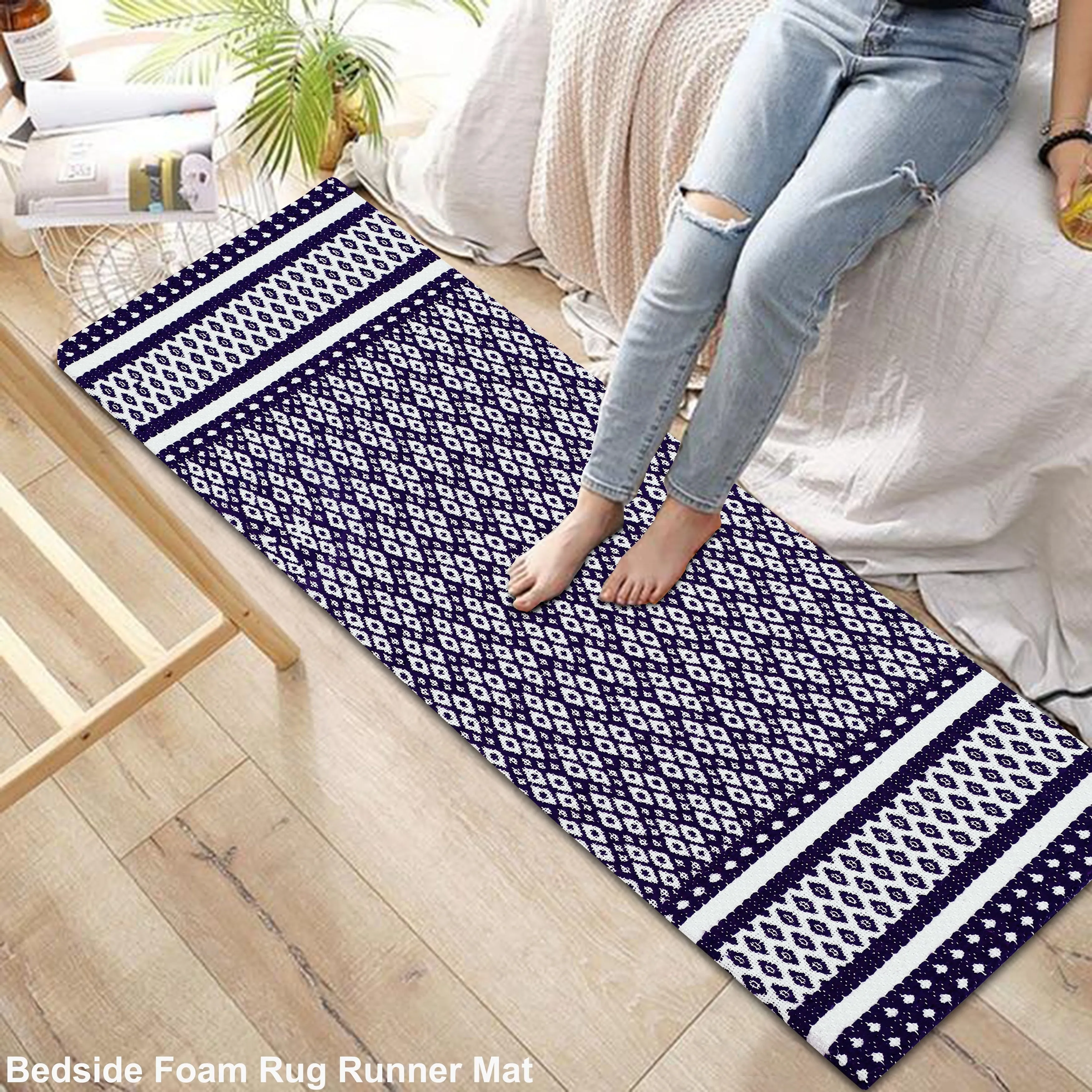 Kitchen Runner Rug/ Mat Cushioned Cotton Hand Woven Anti-Fatigue Mat Kitchen/Bathroom/Bed side 18x48'' - 18''x48''