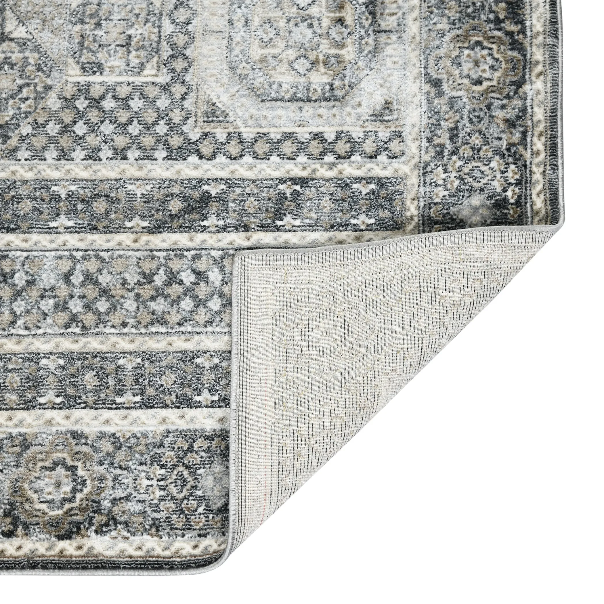 Lanfar Kenseth Charcoal Persian Polyester Blend Area Rug
