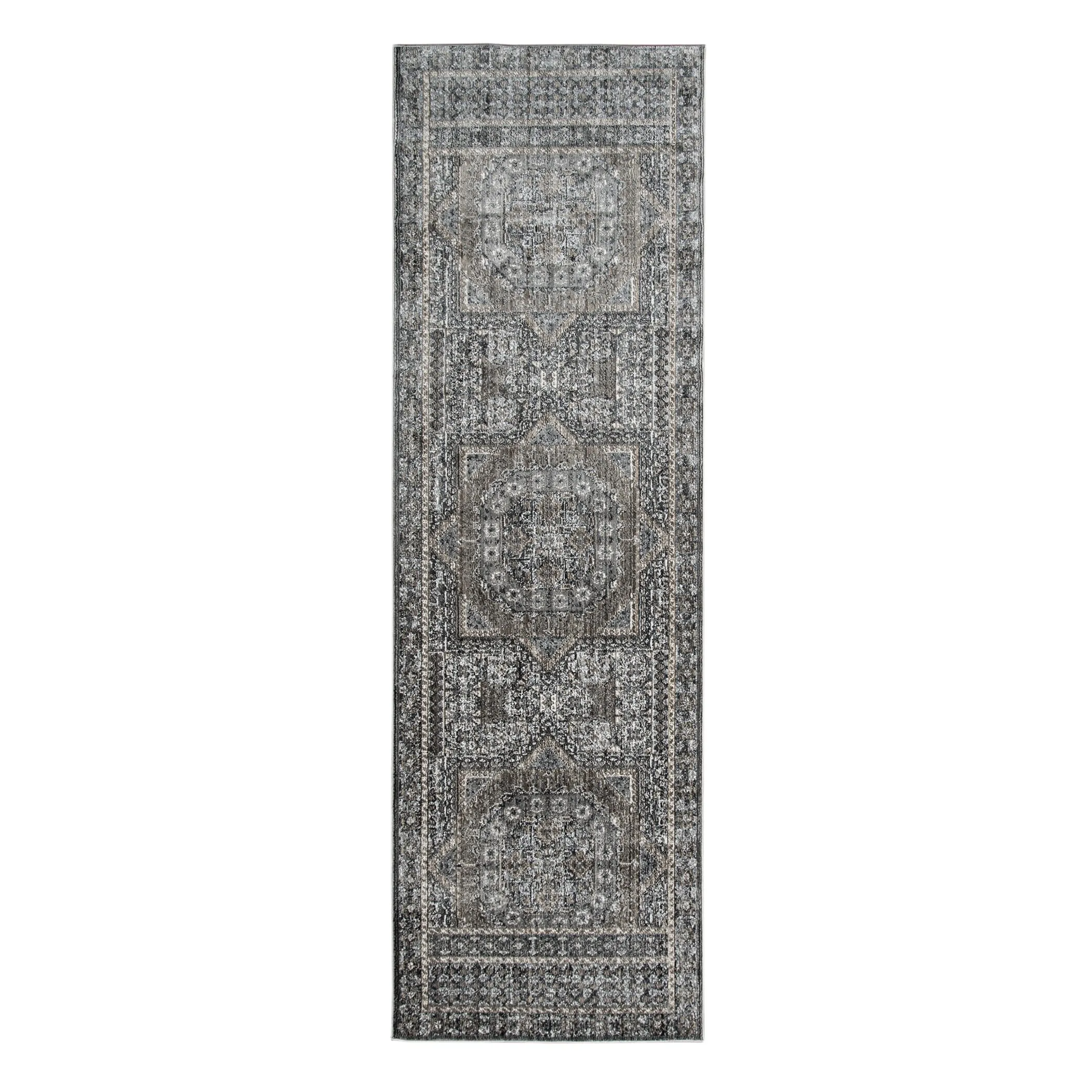 Lanfar Kenseth Charcoal Persian Polyester Blend Area Rug