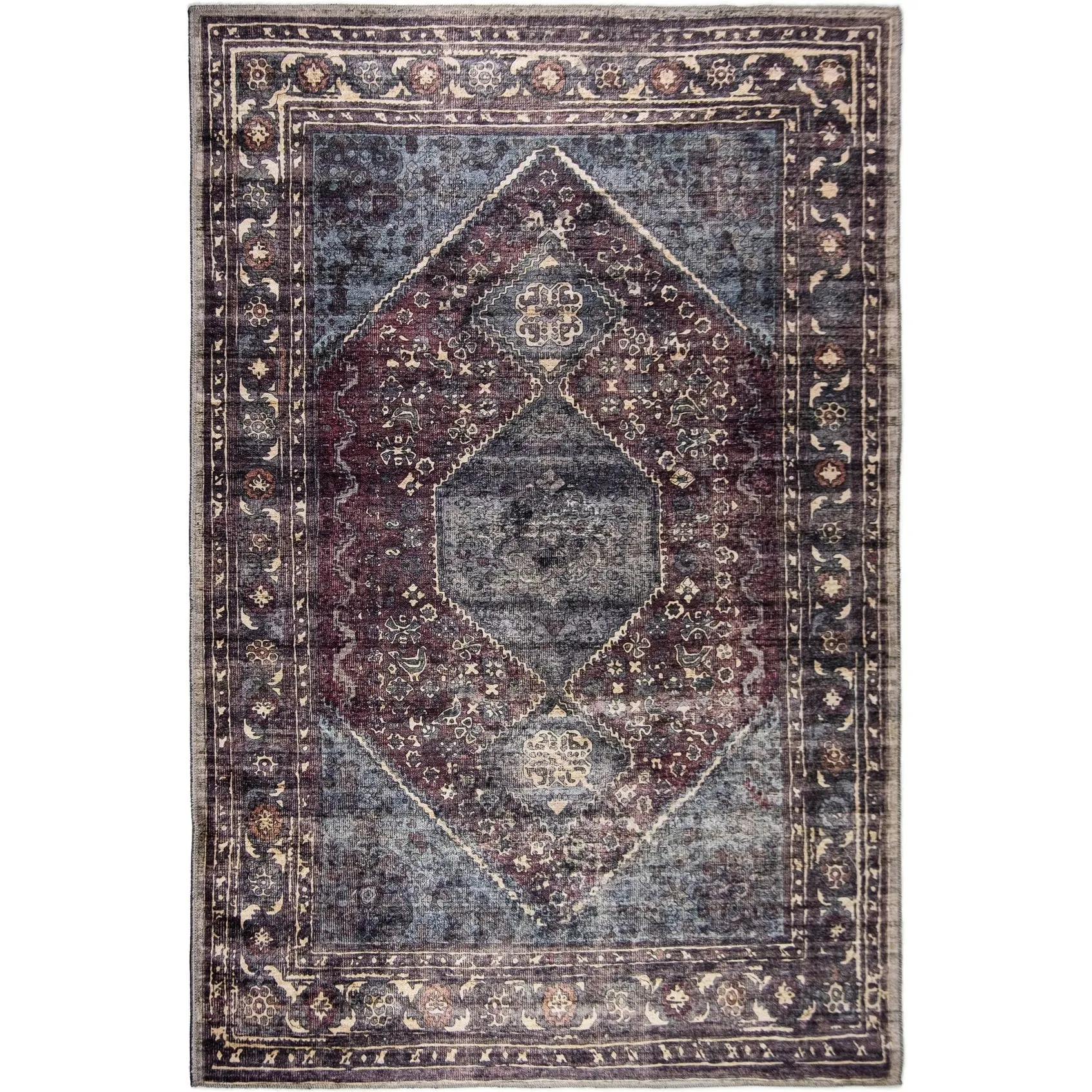 L'Baiet Irene Multicolor Distressed Machine Washable Rug