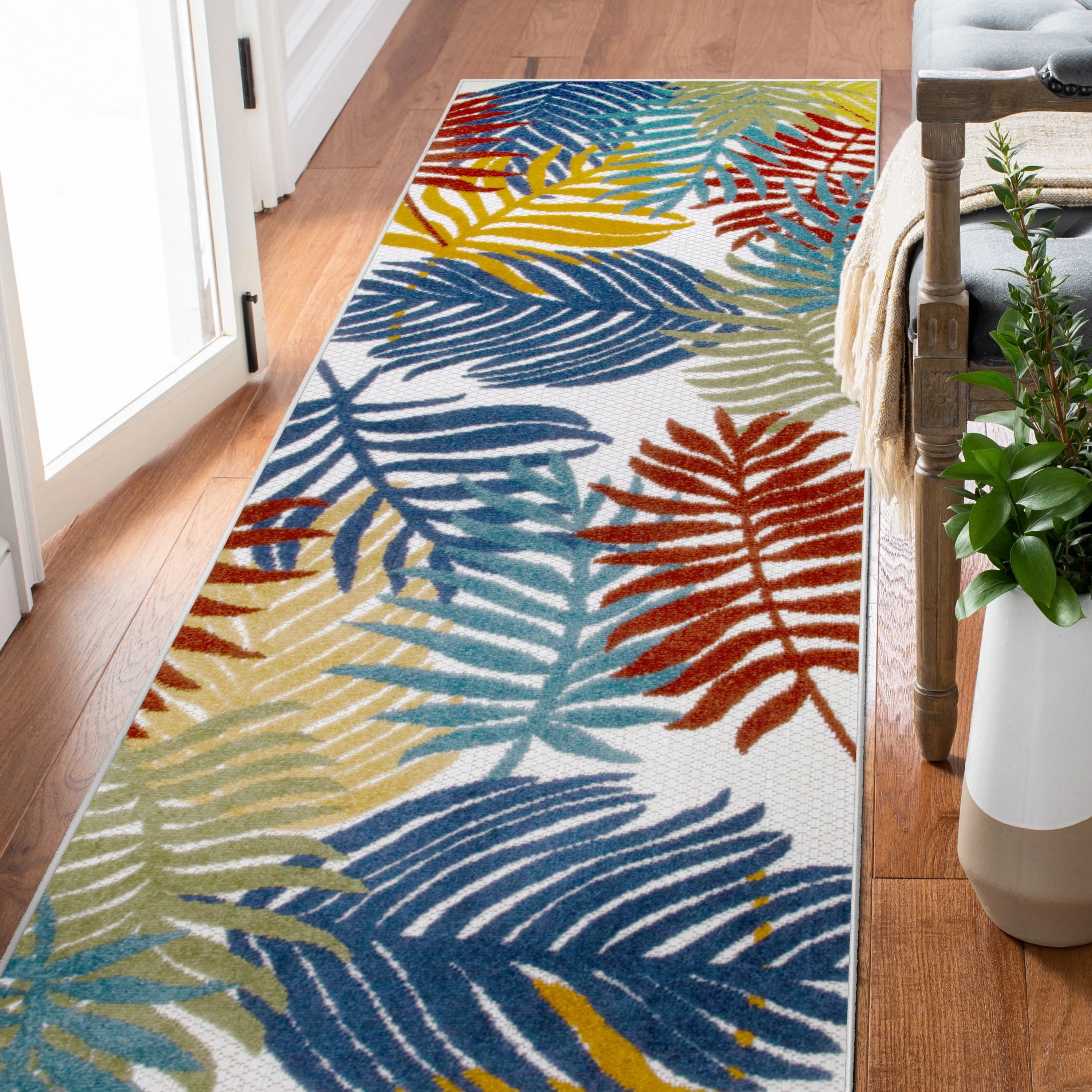 Leick Home 595165 Talipot Palm Indoor Outdoor Area Rug Runner 2'x8'