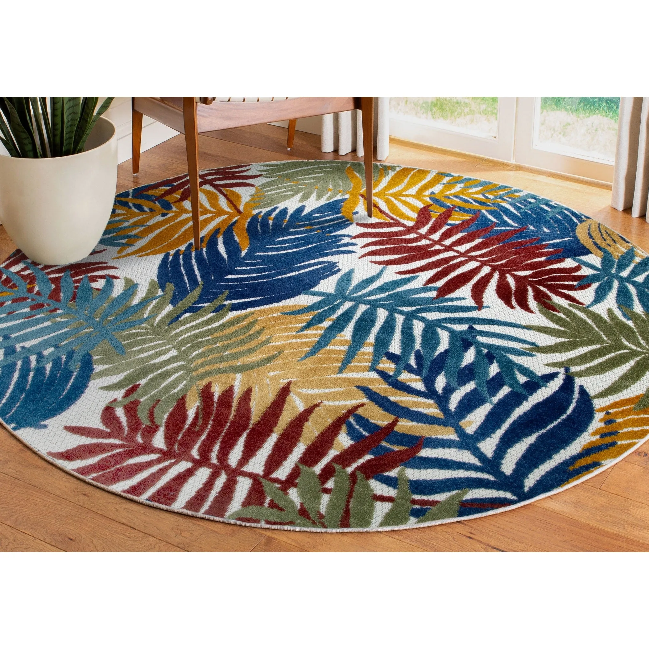 Leick Home 595165 Talipot Palm Indoor Outdoor Area Rug Runner 2'x8'