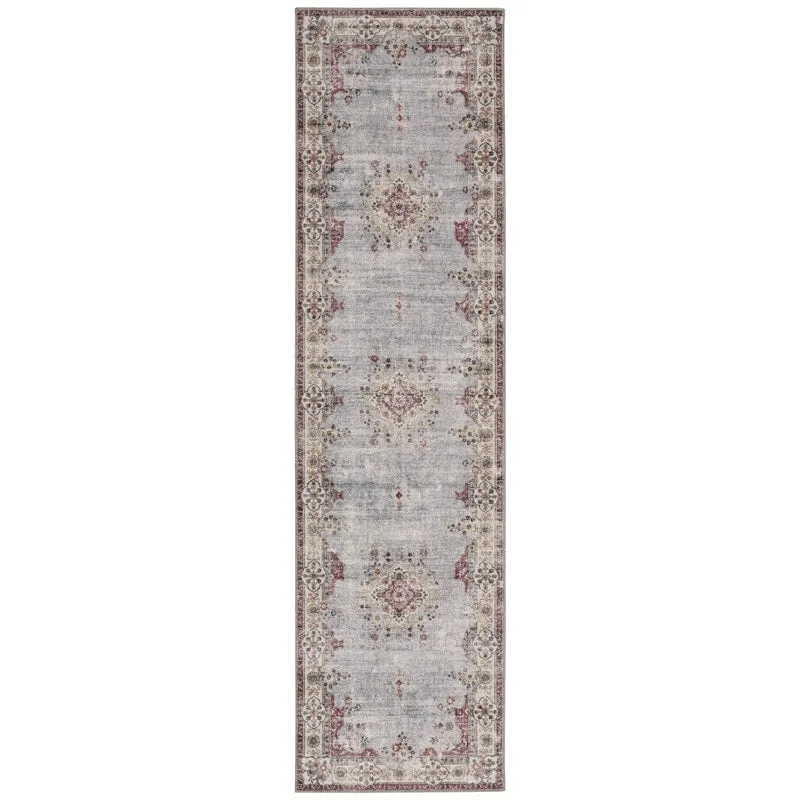 Lennox Stain-Resistant Machine Washable Pastel Blue and Ivory Rug