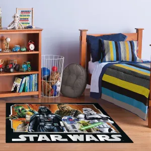 Licensed Disney Star Wars Character Youth Digital Printed Indoor Area Rugs. 3'4 x 5'4