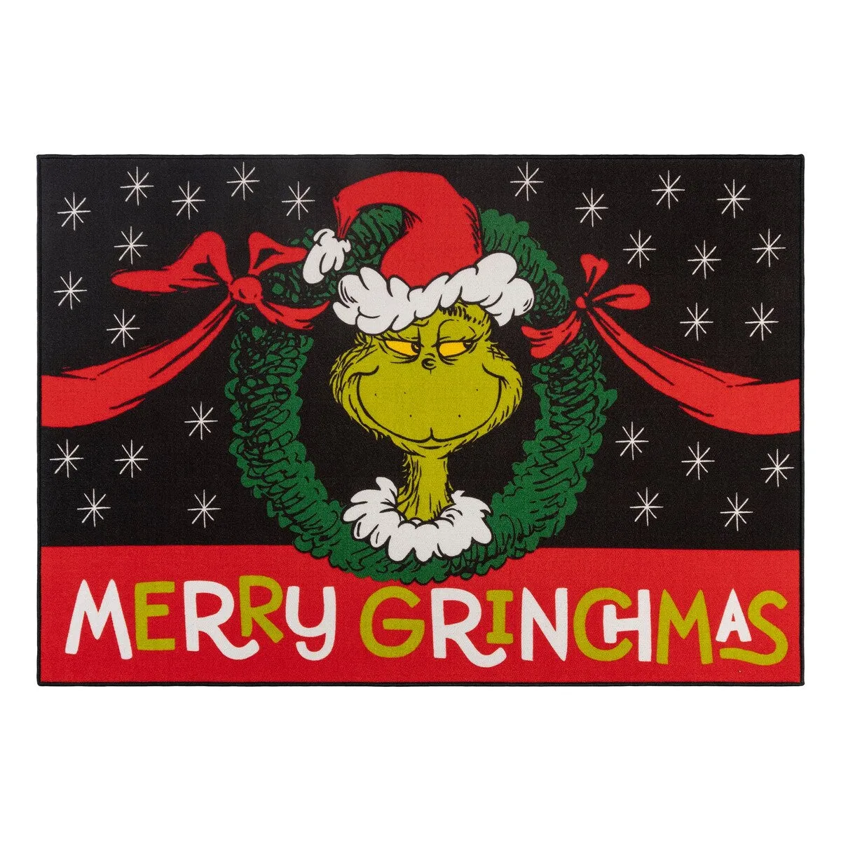 Licensed Dr Seuss Grinch Merry Grinchmas Christmas Novelty Area Rug - 54x78