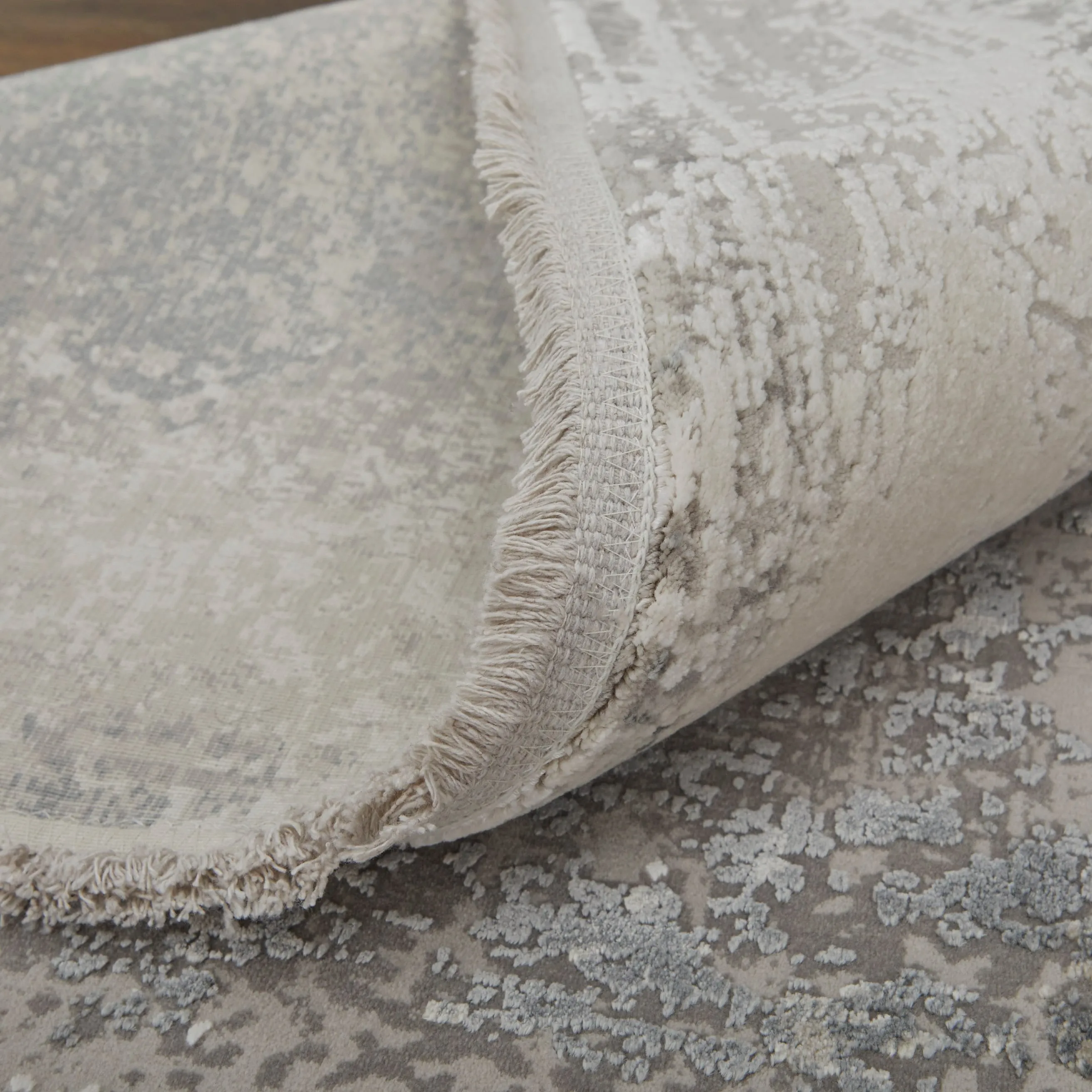 Lindstra Gradient Watercolor Rug. Silver Gray. Area Rug