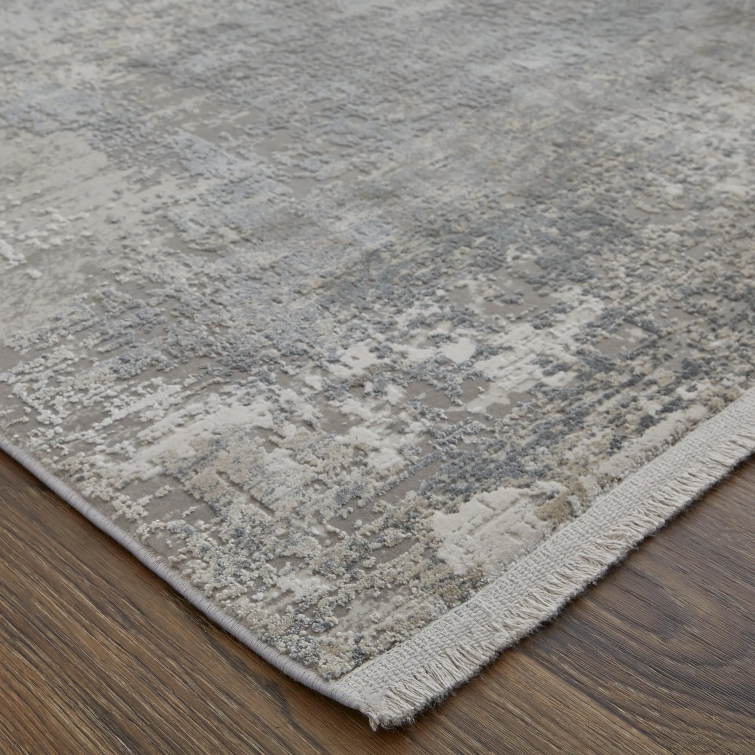 Lindstra Gradient Watercolor Rug. Silver Gray. Area Rug