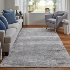 Lindstra Gradient Watercolor Rug. Silver Gray. Area Rug